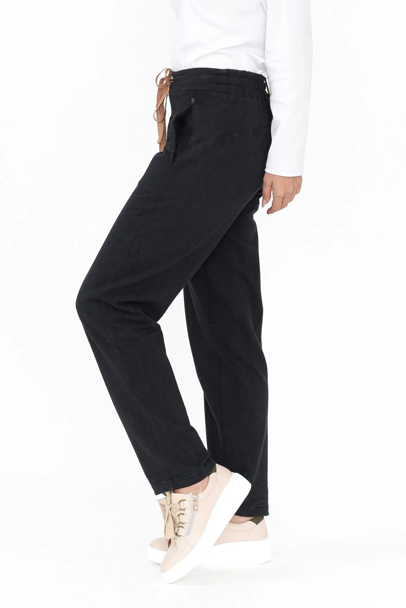 Dalton Black Cotton Track Pants sold by Blue Bungalow product image thumbnail 4