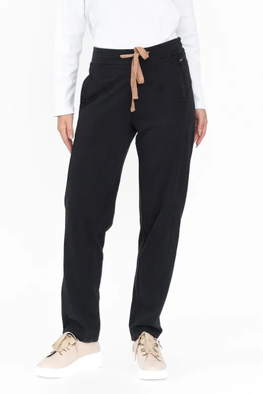 Dalton Black Cotton Track Pants sold by Blue Bungalow