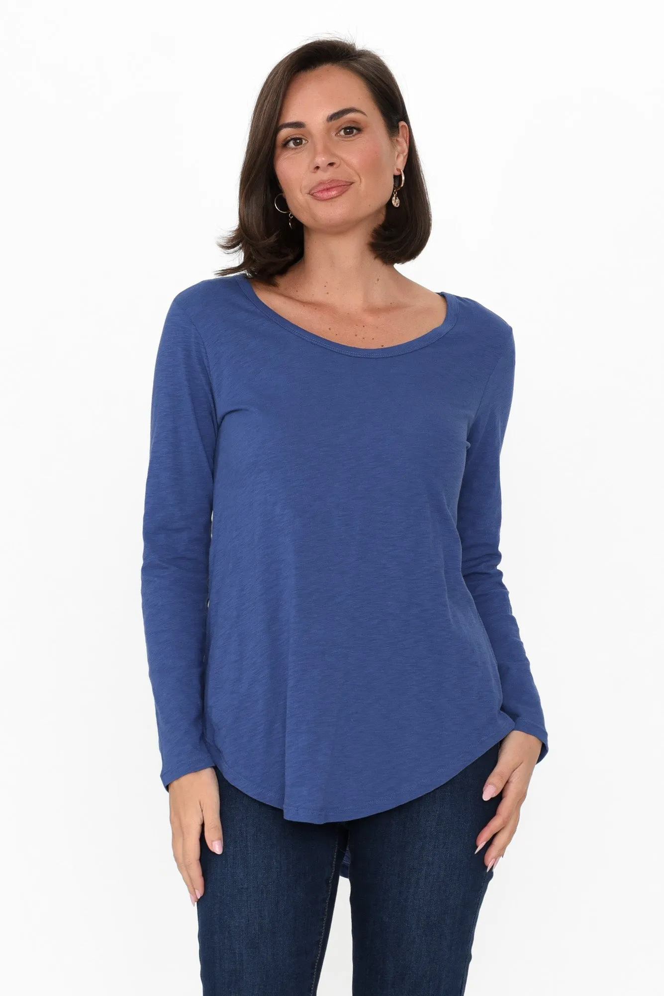 Megan Ocean Cotton Long Sleeve Top sold by Blue Bungalow product image thumbnail 2