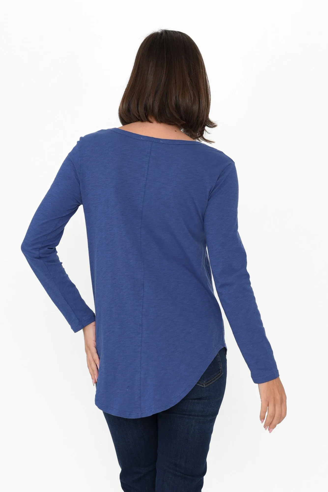 Megan Ocean Cotton Long Sleeve Top sold by Blue Bungalow product image thumbnail 5