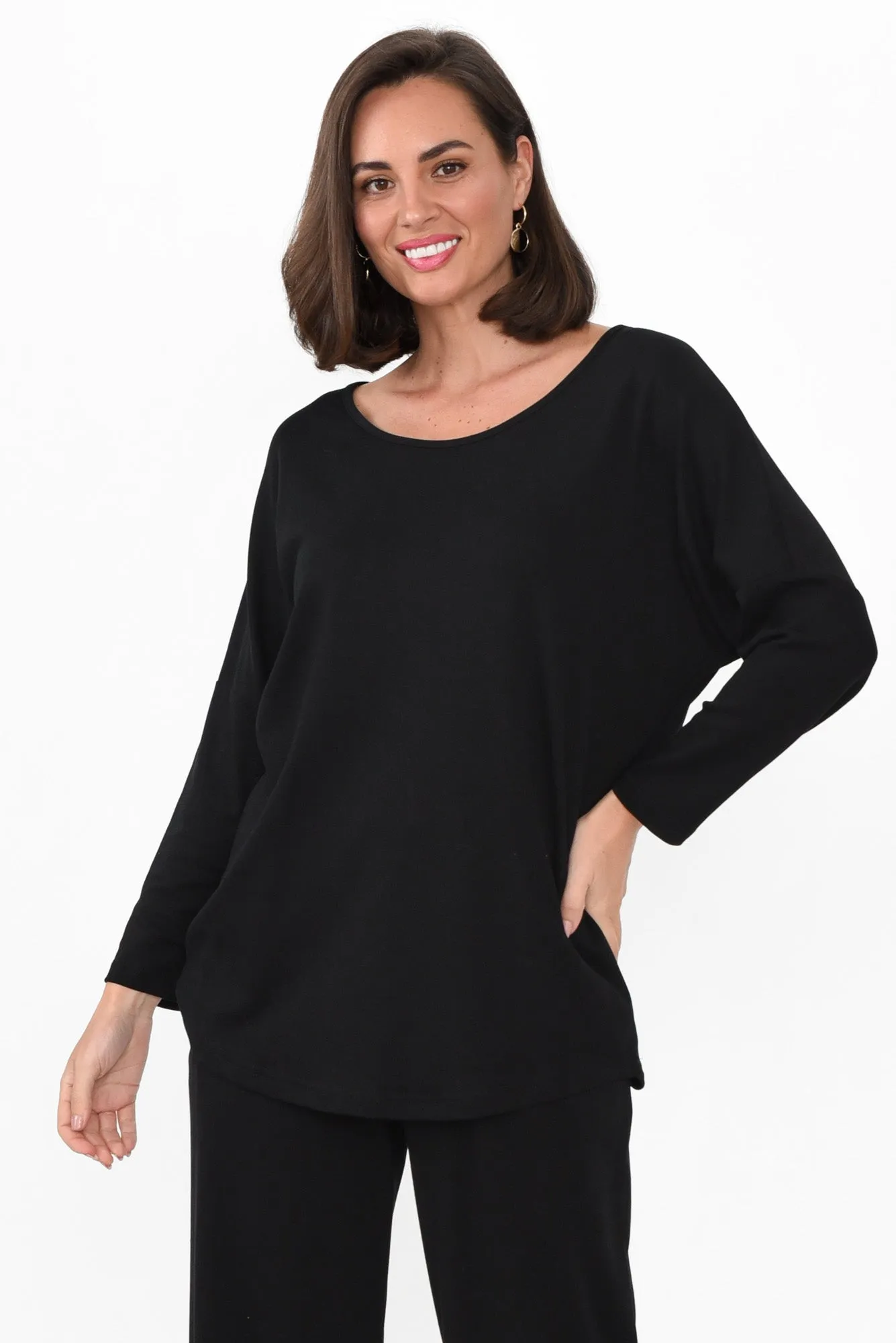 Merlin Black Long Sleeve Top sold by Blue Bungalow