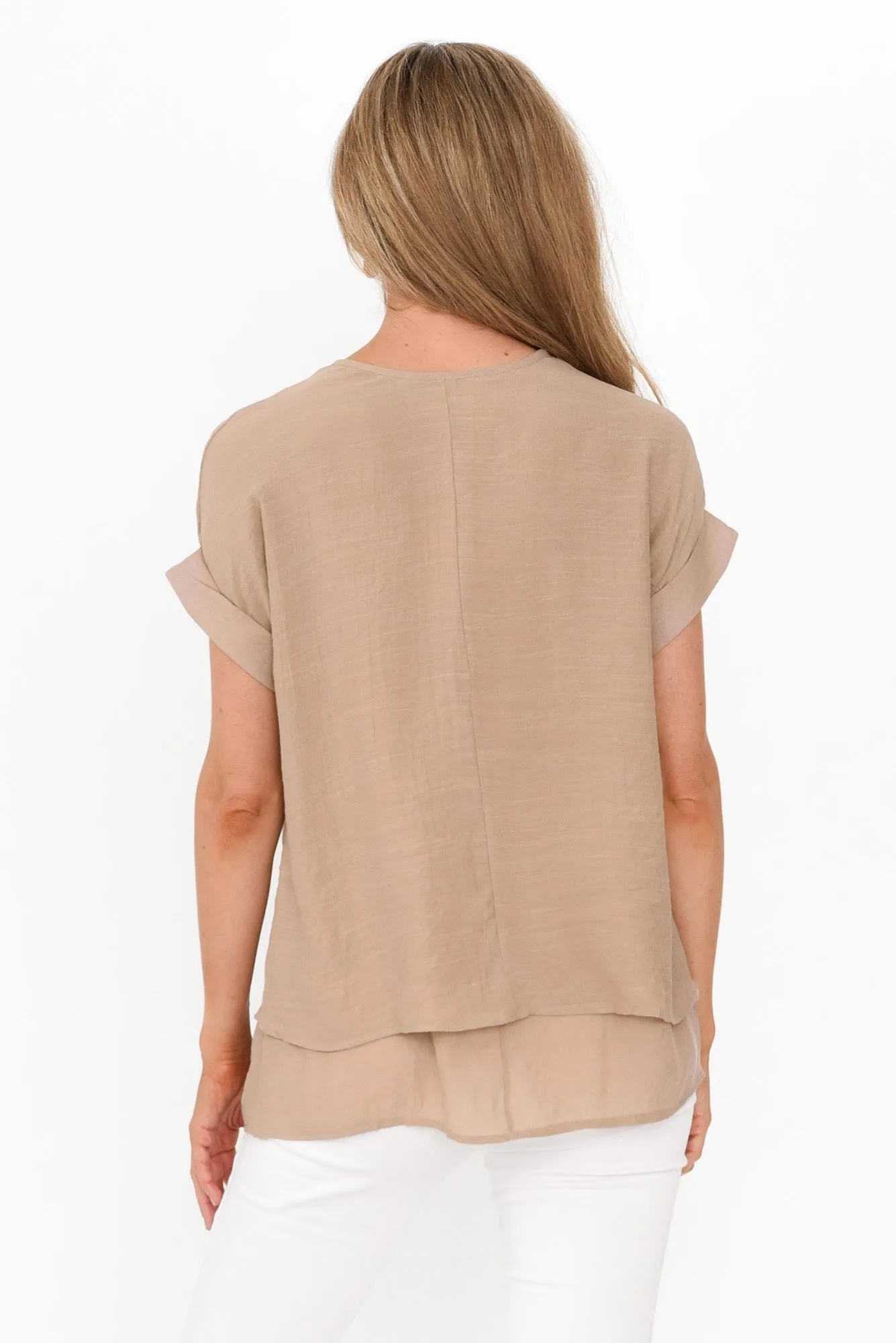 Abilene Beige Button Top sold by Blue Bungalow product image thumbnail 4