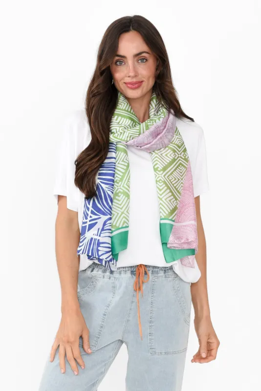 Midge Green Geo Scarf sold by Blue Bungalow