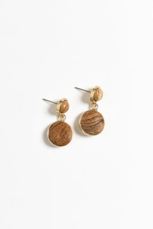 Enoch Mocha Swirl Drop Earrings sold by Blue Bungalow