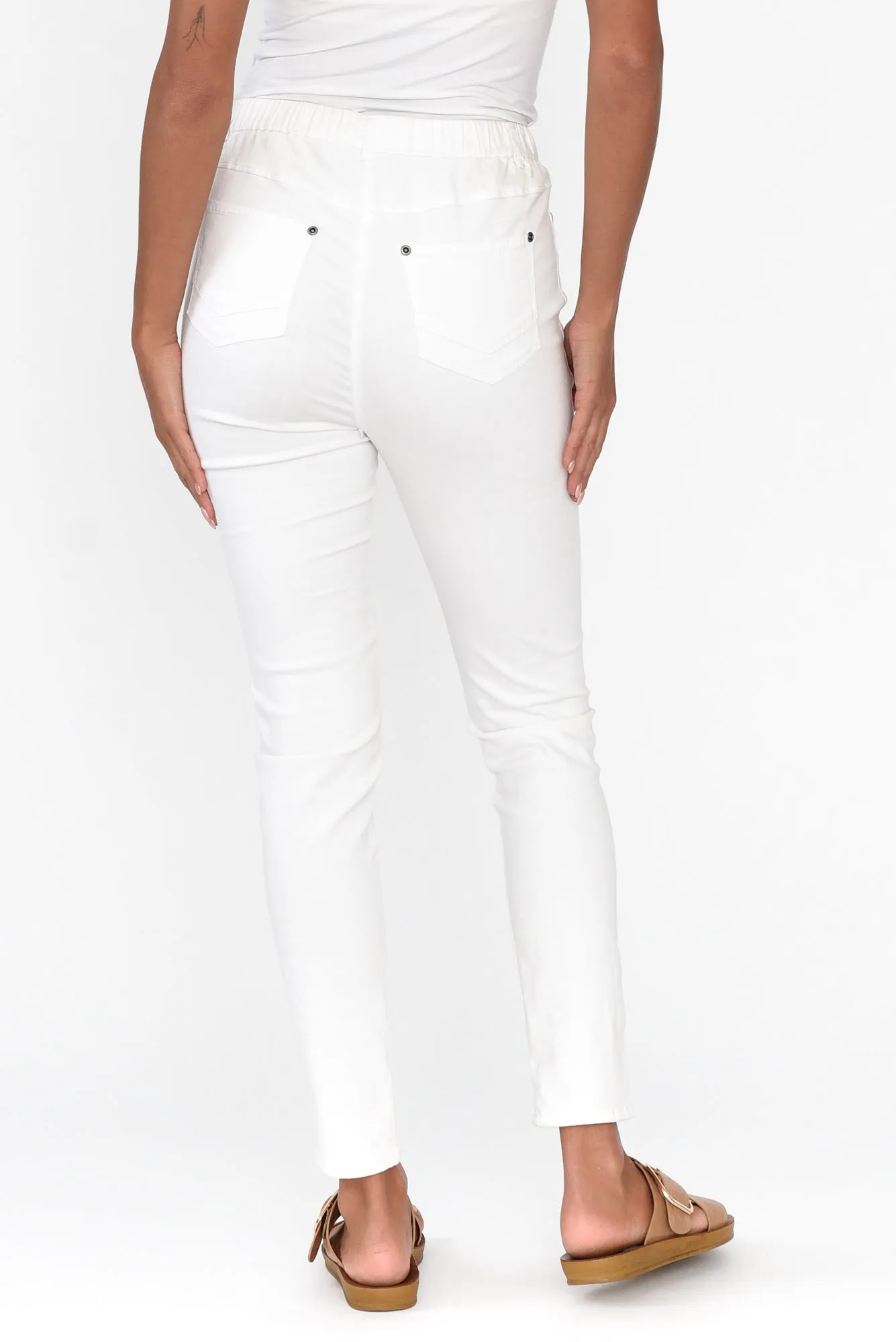 Reed White Stretch Cotton Pants sold by Blue Bungalow product image thumbnail 4