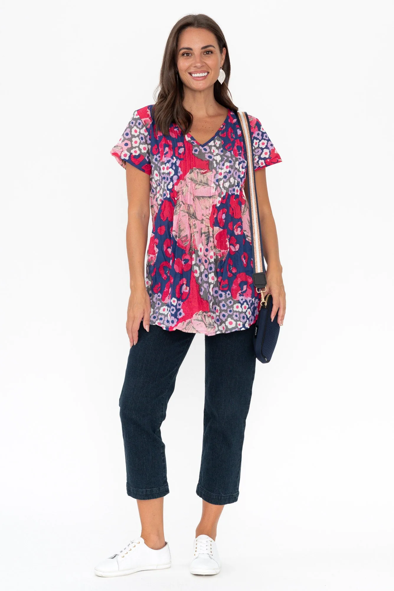 Fia Purple Animal Crinkle Cotton Top sold by Blue Bungalow product image thumbnail 2
