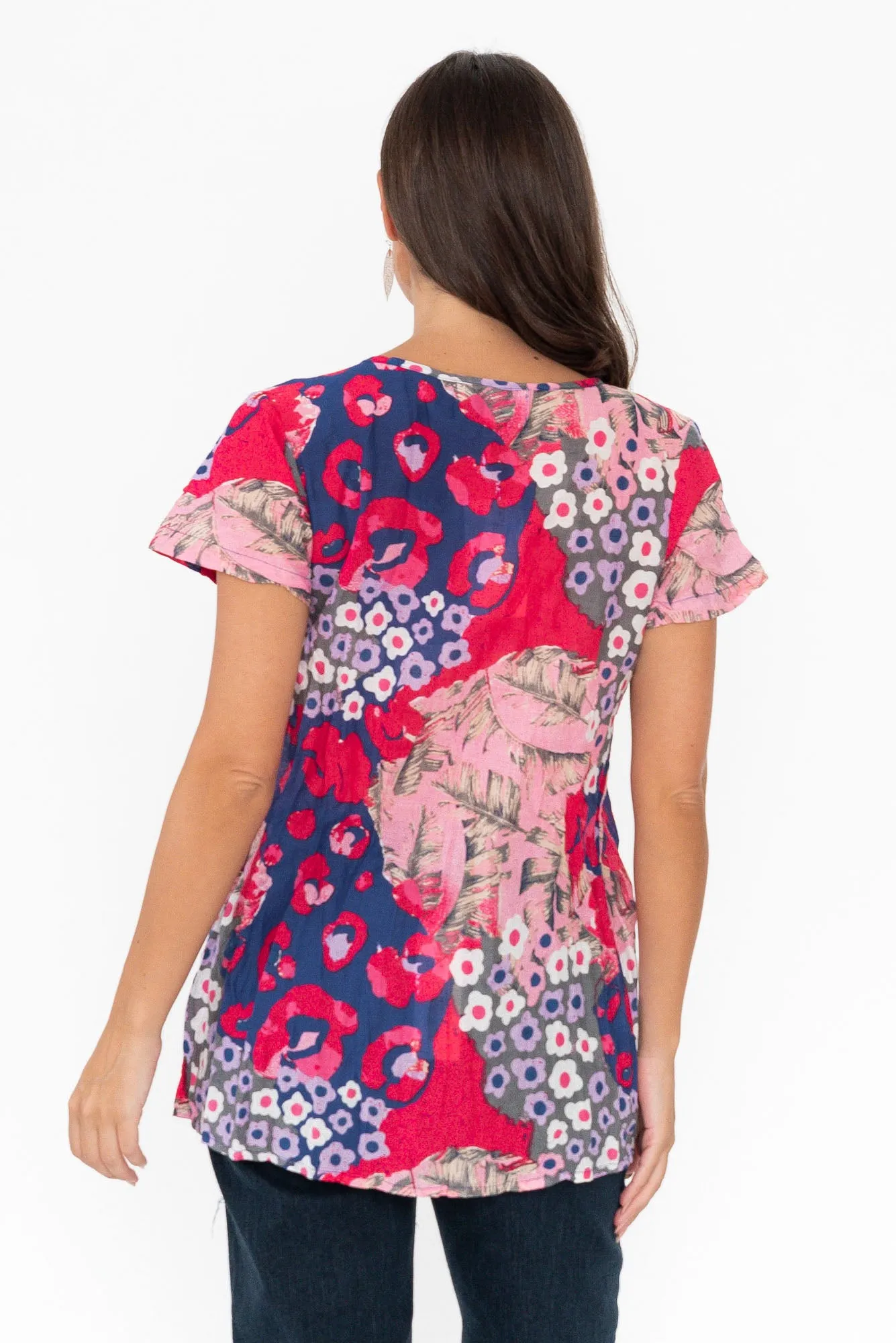 Fia Purple Animal Crinkle Cotton Top sold by Blue Bungalow product image thumbnail 4