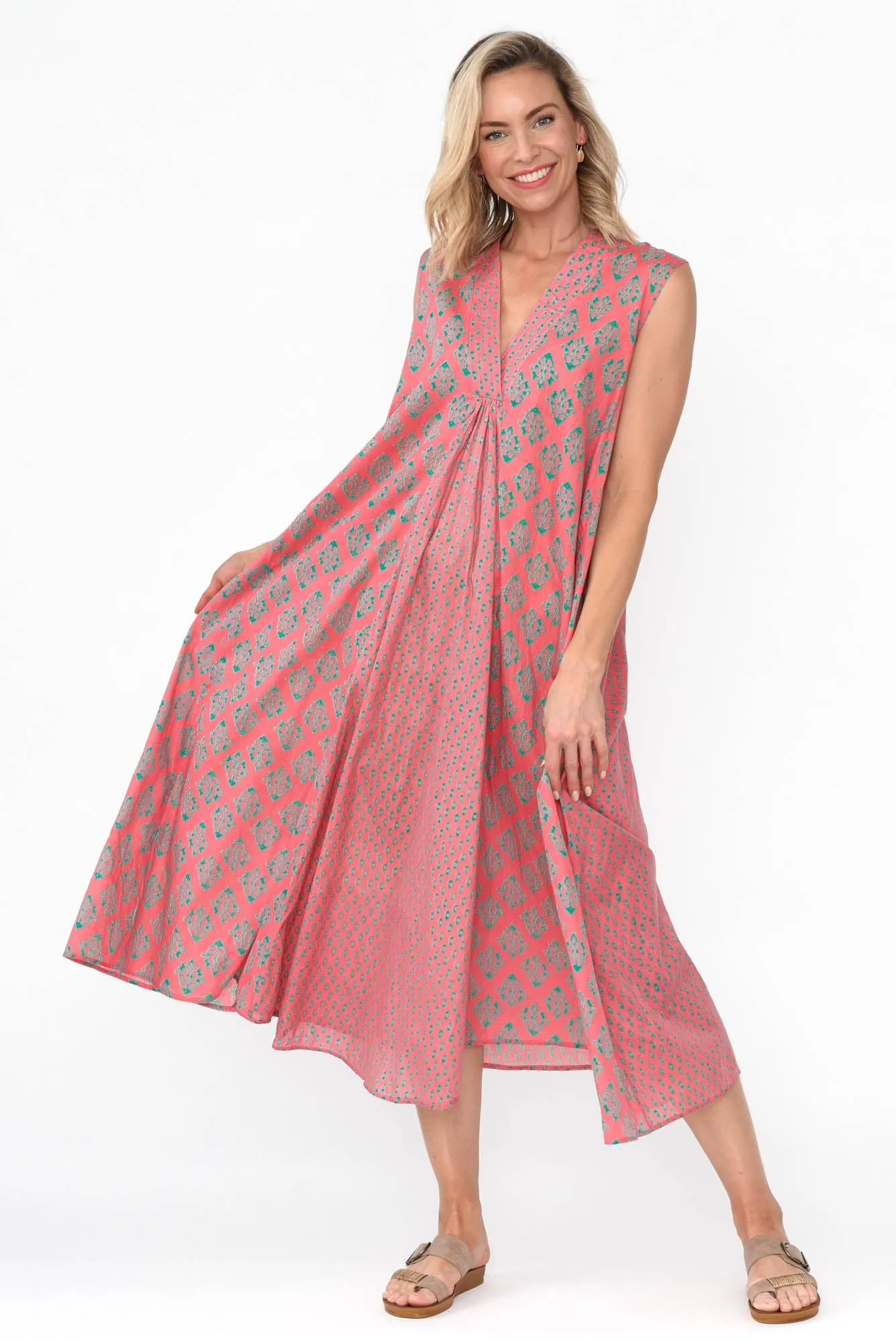 Mossman Pink Geo Cotton Dress sold by Blue Bungalow product image thumbnail 2