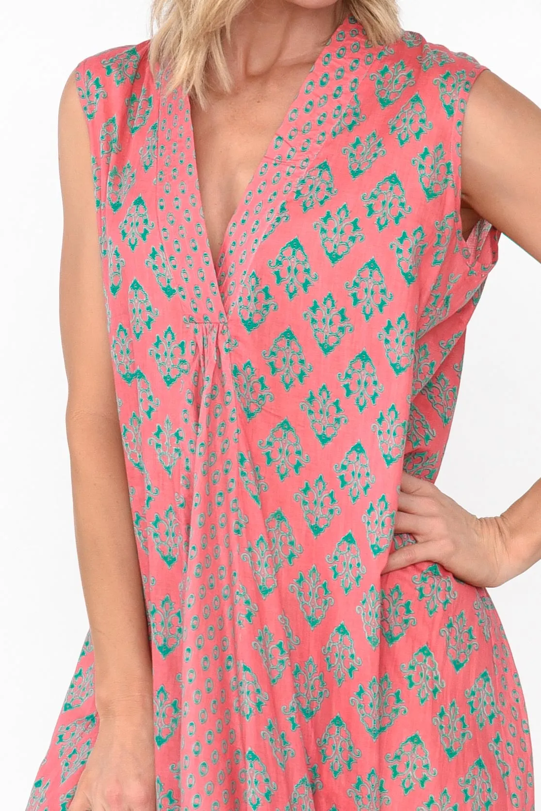 Mossman Pink Geo Cotton Dress sold by Blue Bungalow product image thumbnail 5