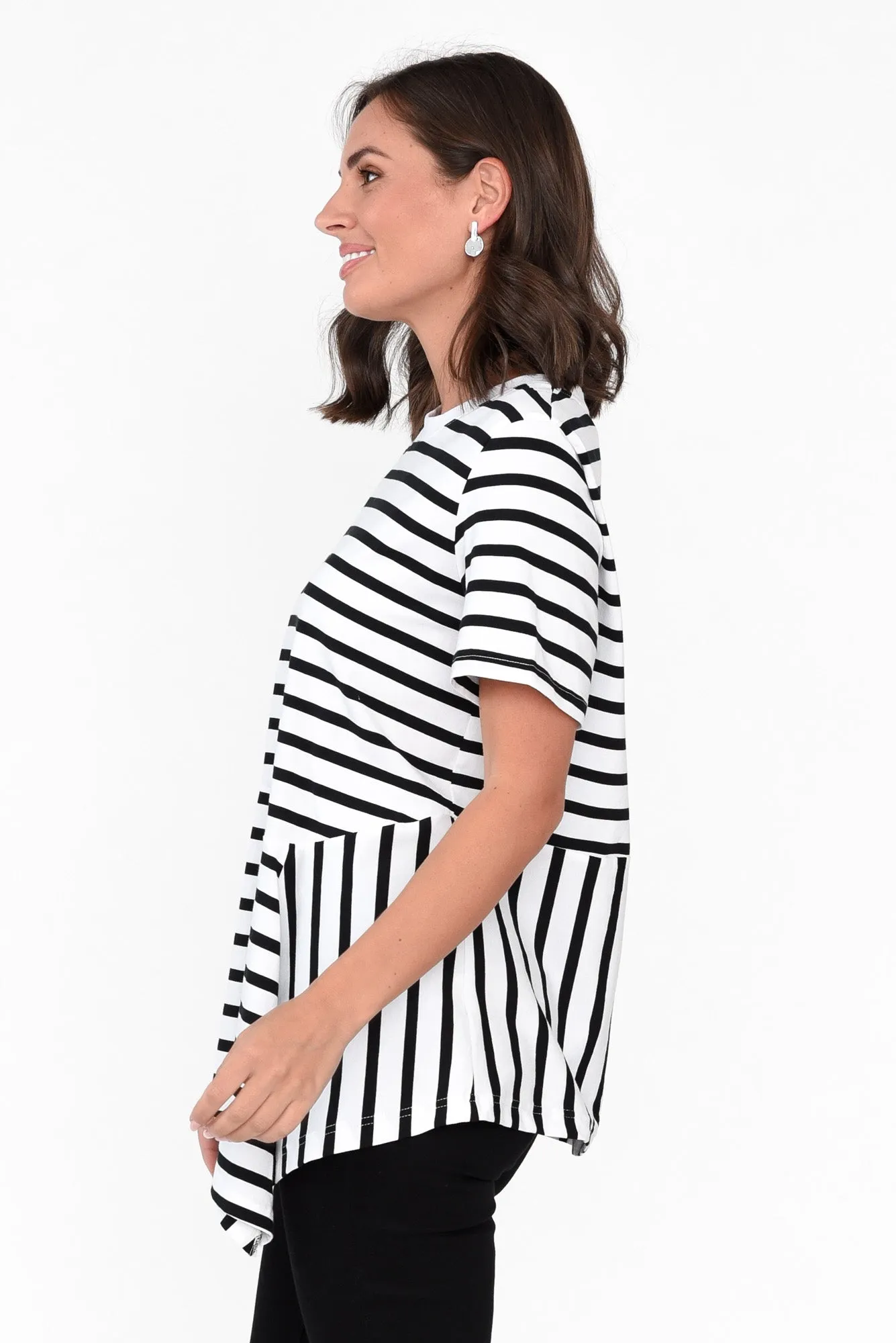 Frederica Black Stripe Cotton Top sold by Blue Bungalow product image thumbnail 3
