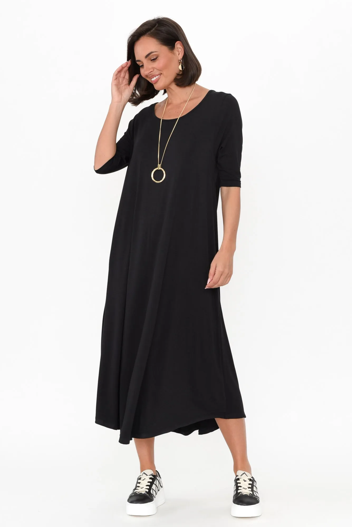 Marlene Black Bamboo Dress sold by Blue Bungalow
