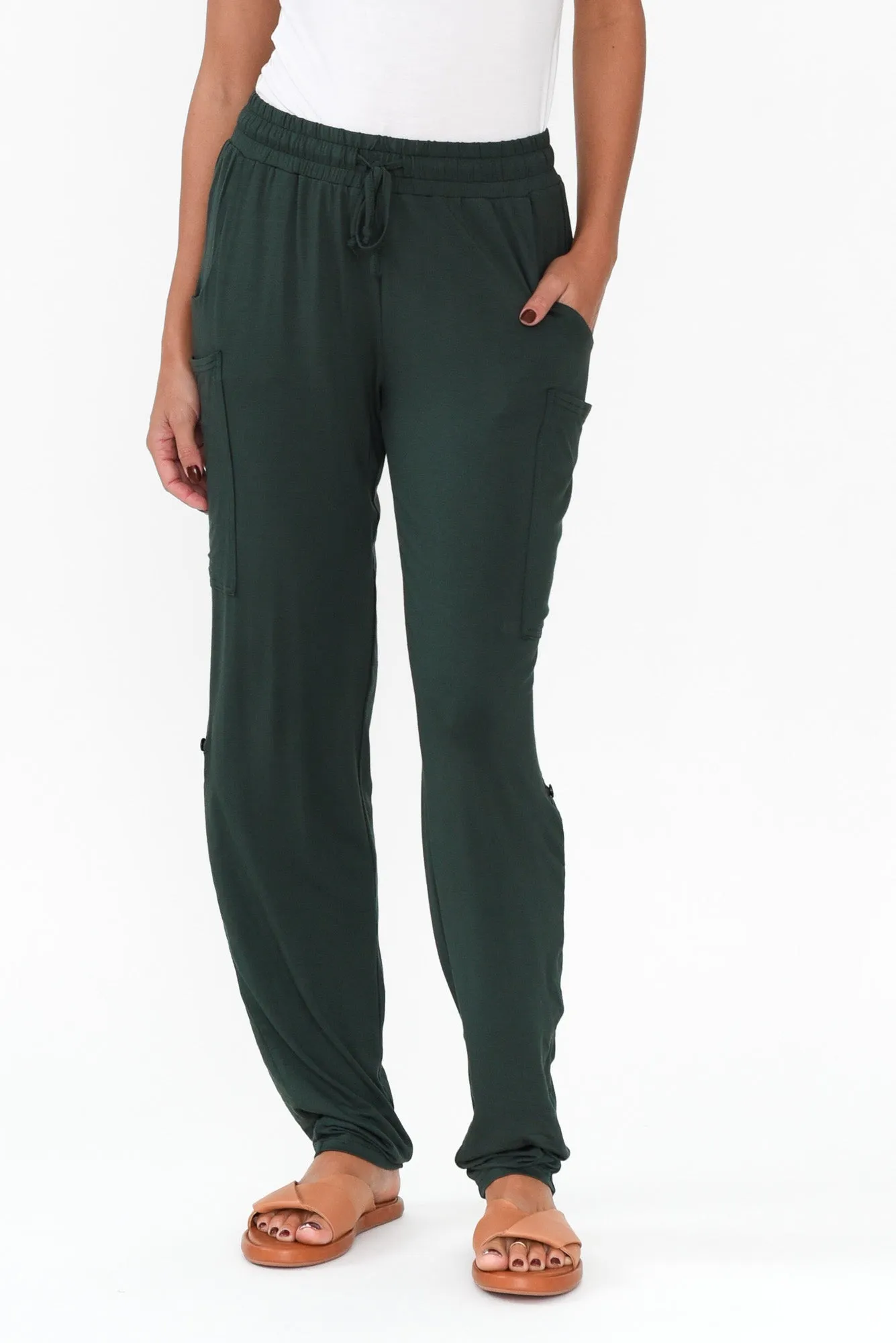 Dark Green Bamboo Pocket Pants sold by Blue Bungalow product image thumbnail 2