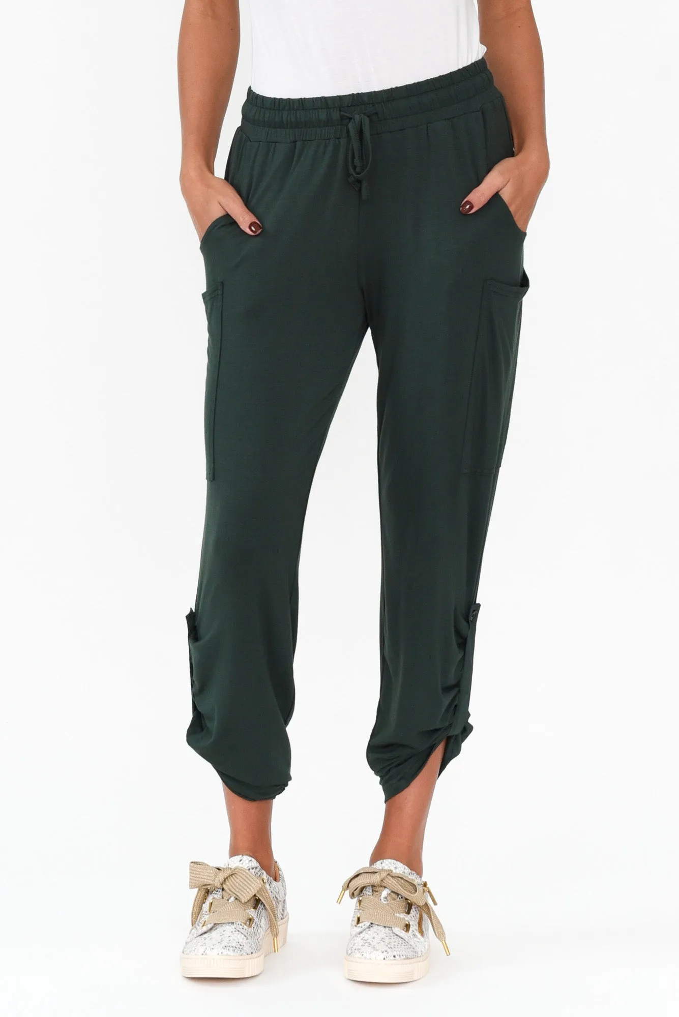 Dark Green Bamboo Pocket Pants sold by Blue Bungalow