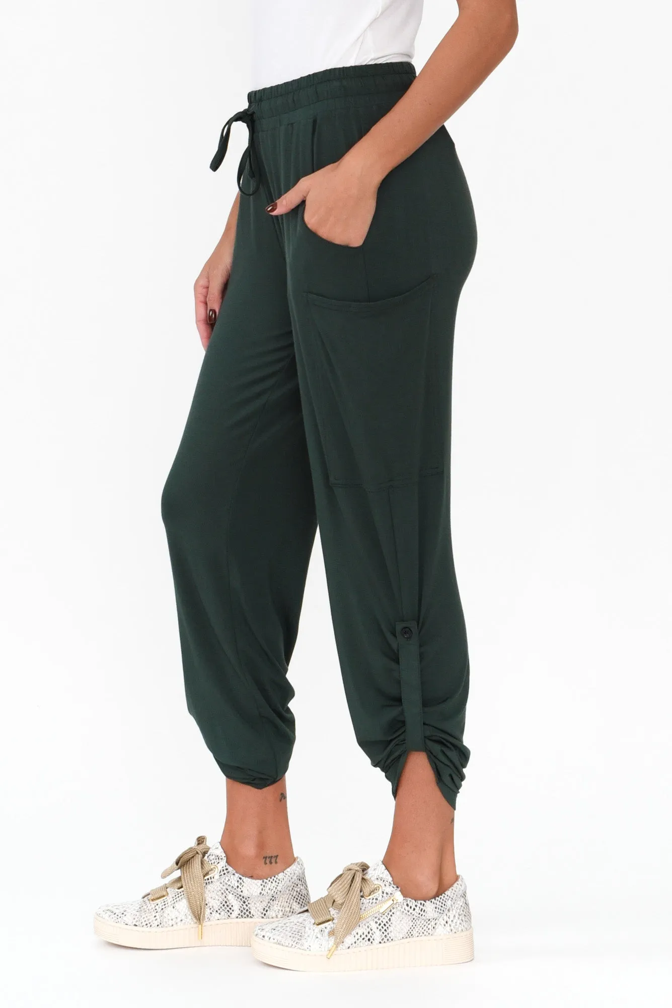 Dark Green Bamboo Pocket Pants sold by Blue Bungalow product image thumbnail 4
