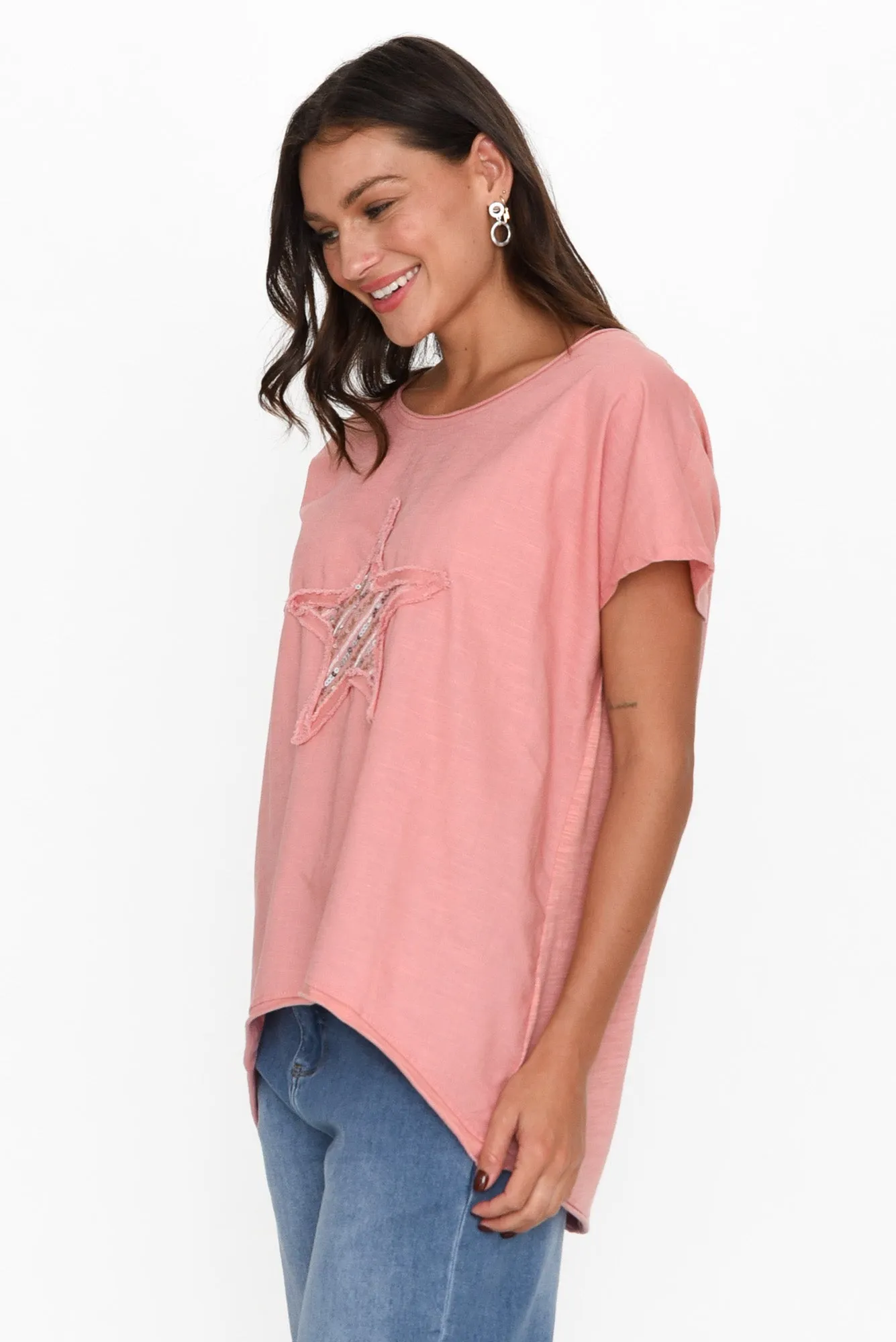Kassidy Pink Star Sequin Tee sold by Blue Bungalow product image thumbnail 4
