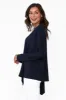 Susie Navy Asymmetrical Bamboo Top sold by Blue Bungalow