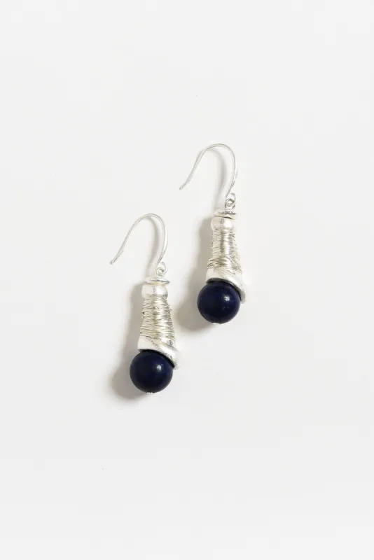Ovolo Blue Ball Drop Earrings sold by Blue Bungalow