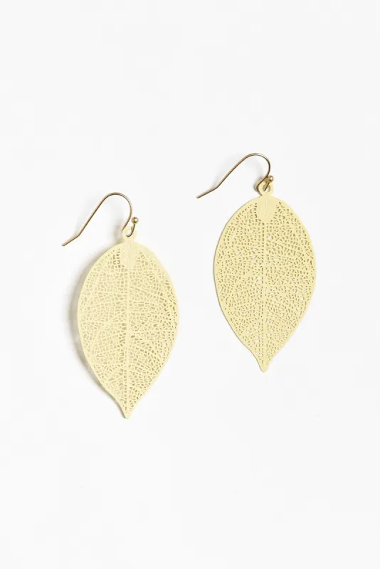 Gold Leaf Cutout Earrings sold by Blue Bungalow