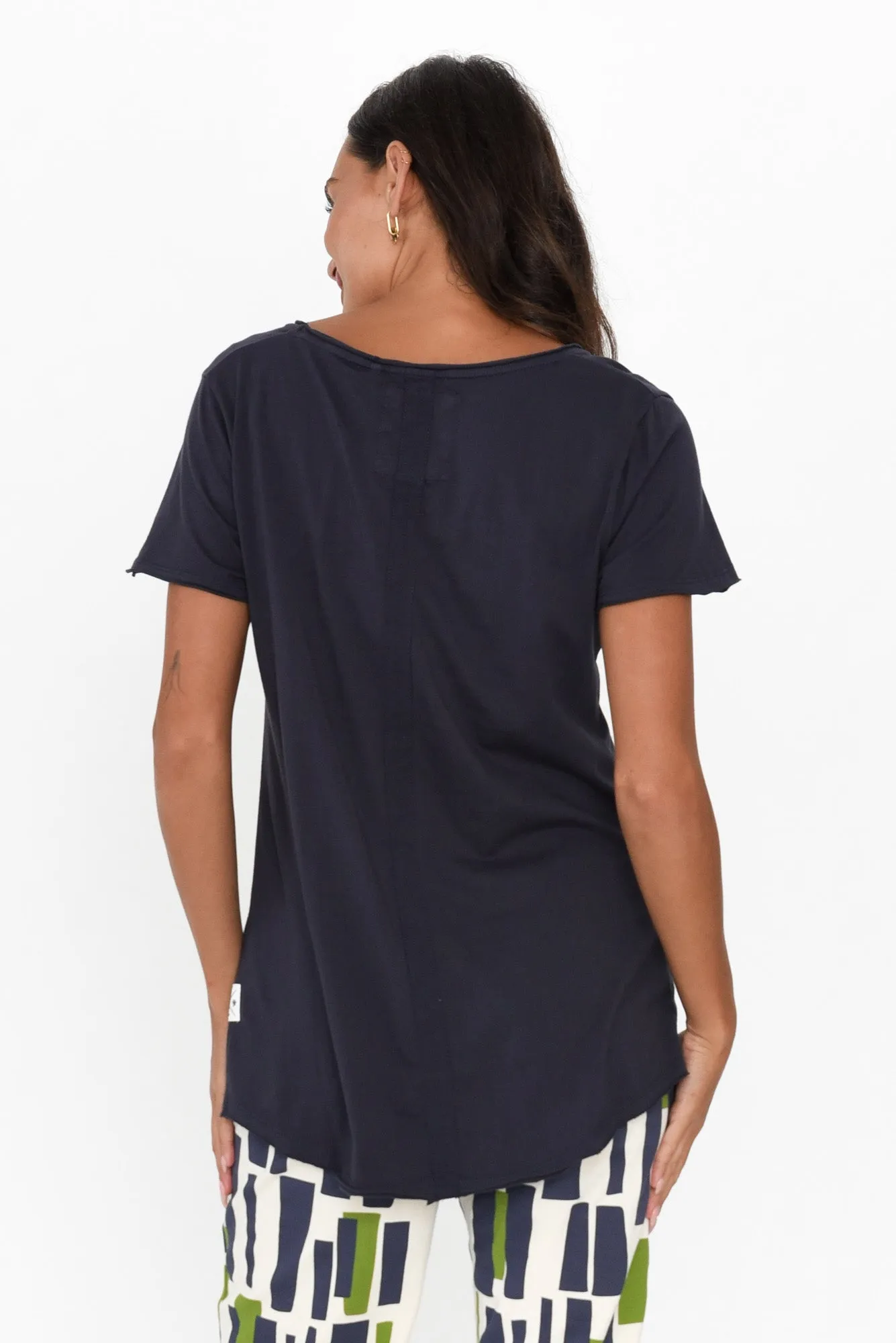 Navy Cotton Fundamental Vee Tee sold by Blue Bungalow product image thumbnail 4