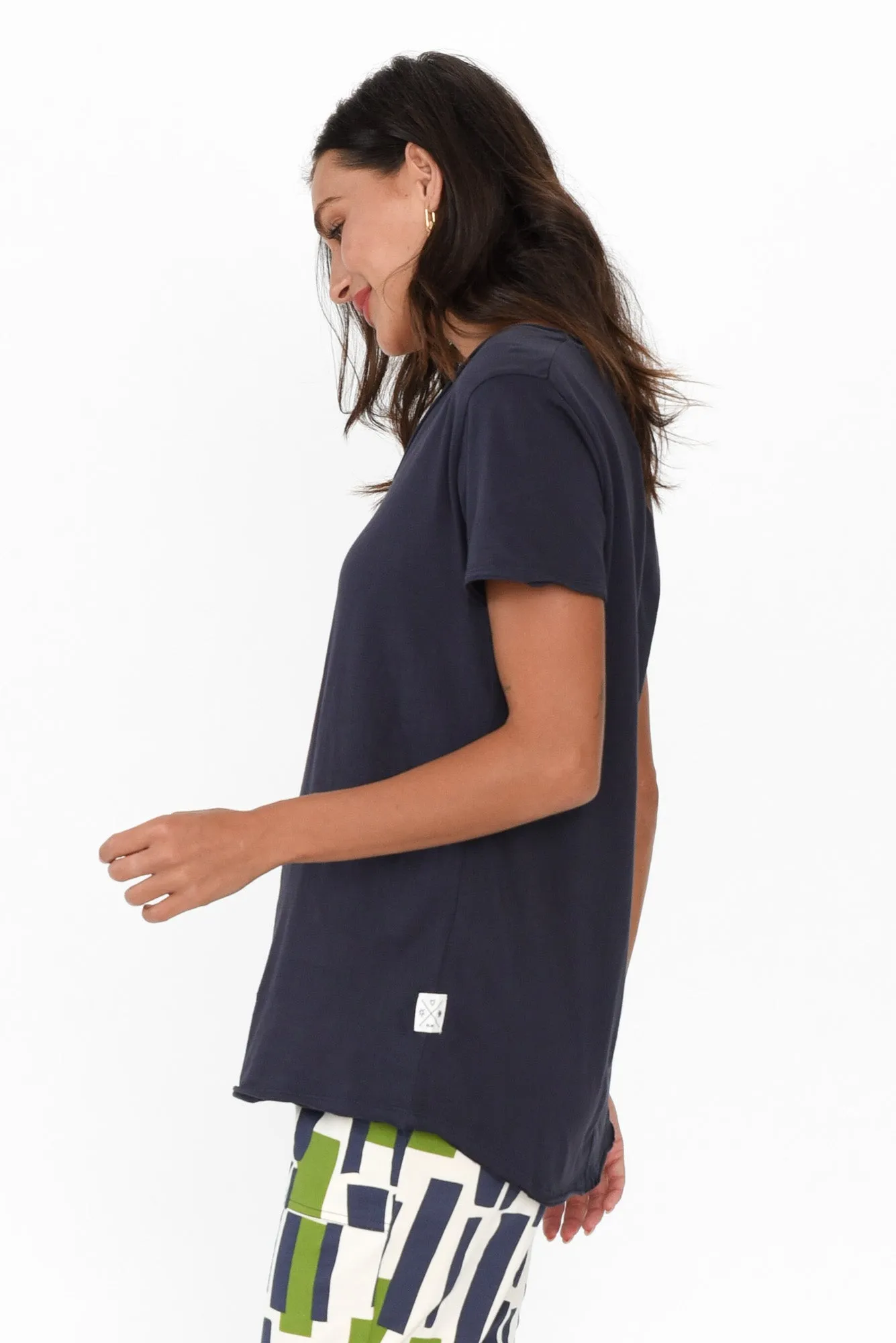 Navy Cotton Fundamental Vee Tee sold by Blue Bungalow product image thumbnail 3