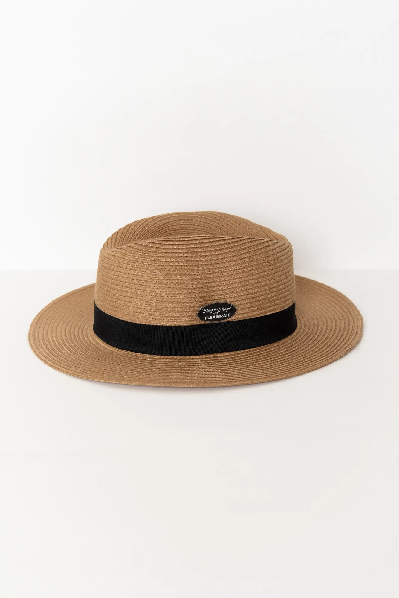 Caramel Wide Brim Travel Fedora sold by Blue Bungalow product image thumbnail 3