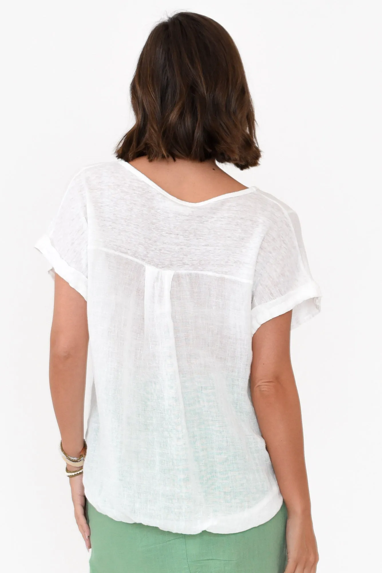 Effie White Linen Tee sold by Blue Bungalow product image thumbnail 5