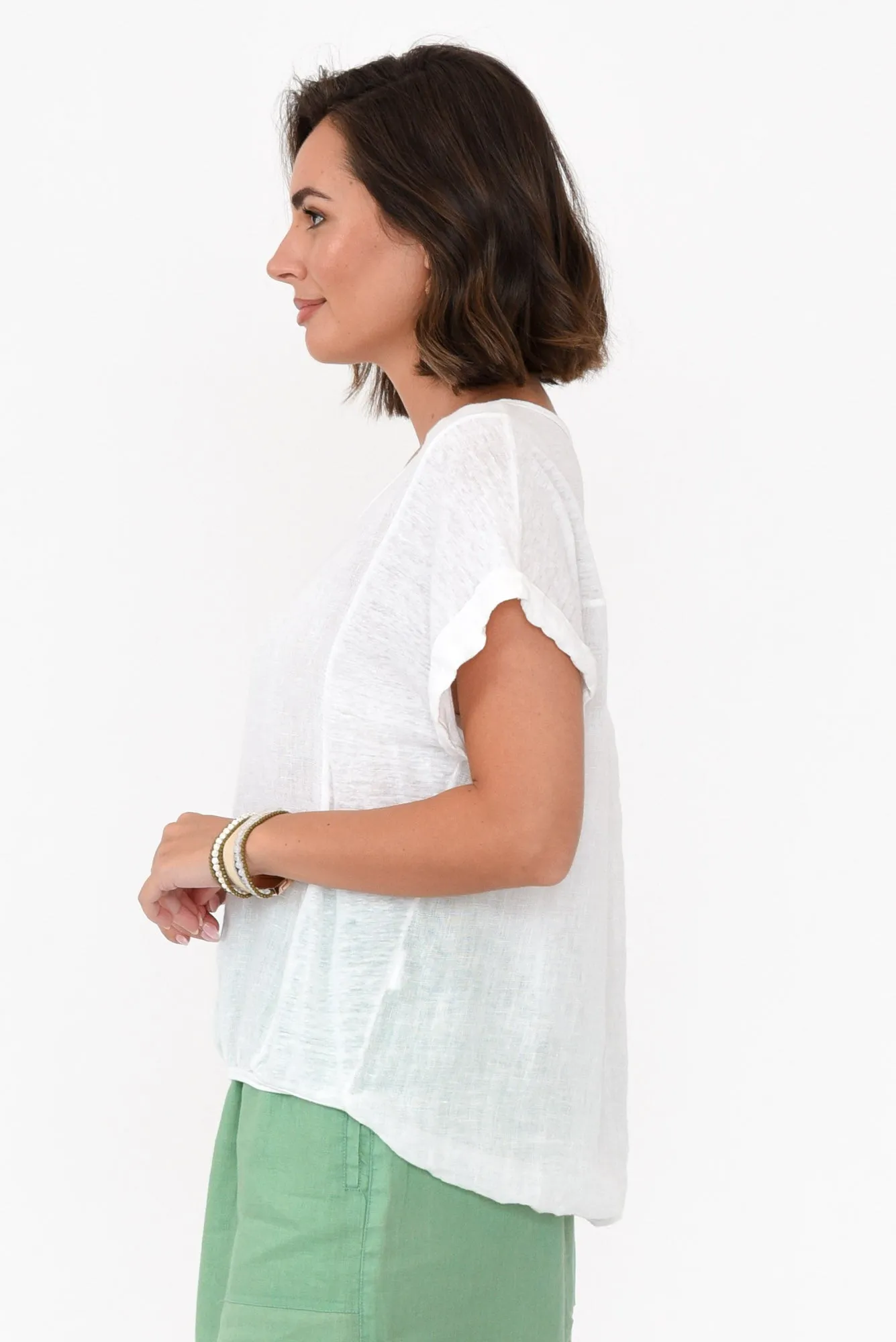 Effie White Linen Tee sold by Blue Bungalow product image thumbnail 4