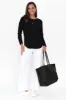 Malika Black Ribbed Long Sleeve Tee sold by Blue Bungalow