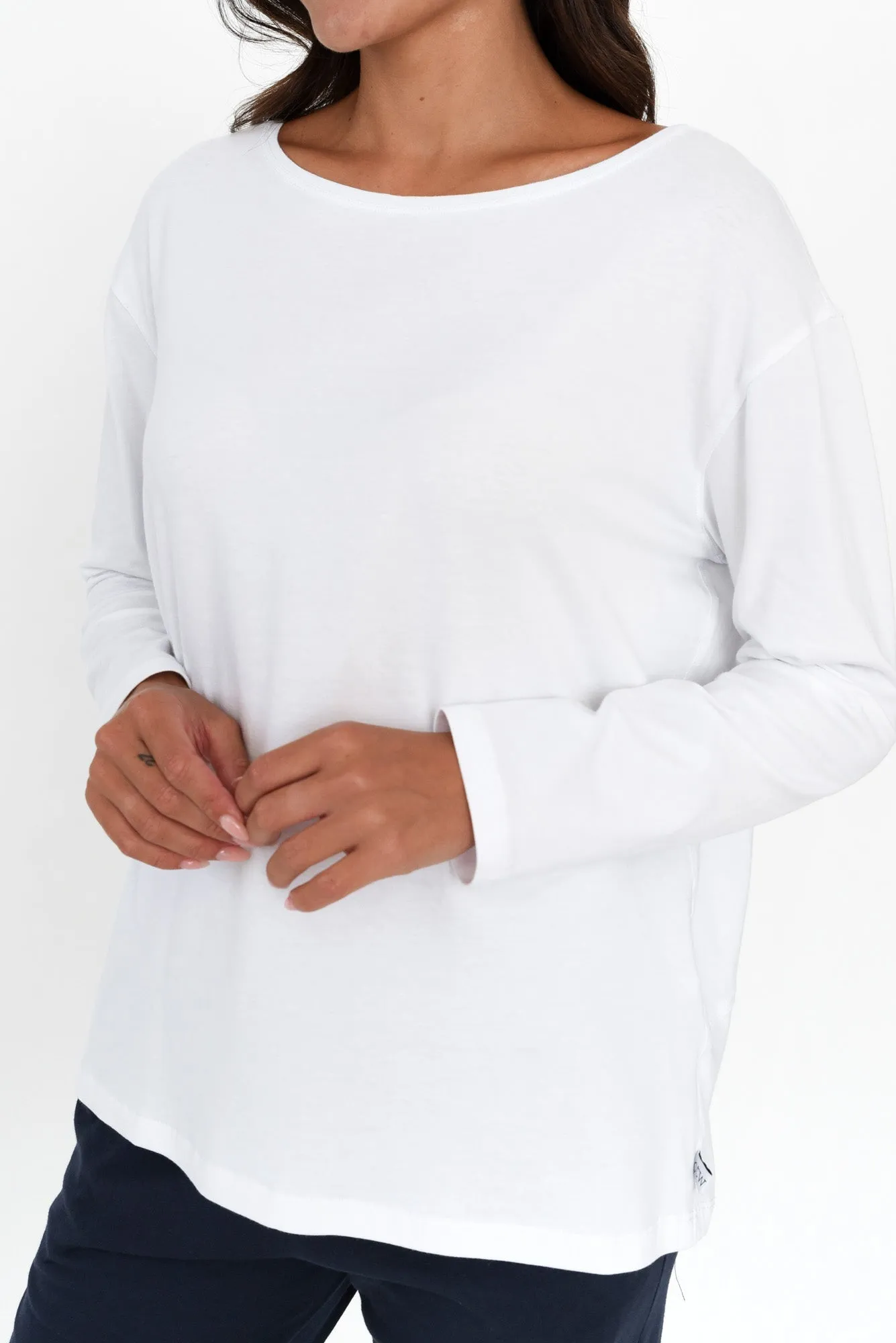 Moya White Cotton Hi Lo Top sold by Blue Bungalow product image thumbnail 5