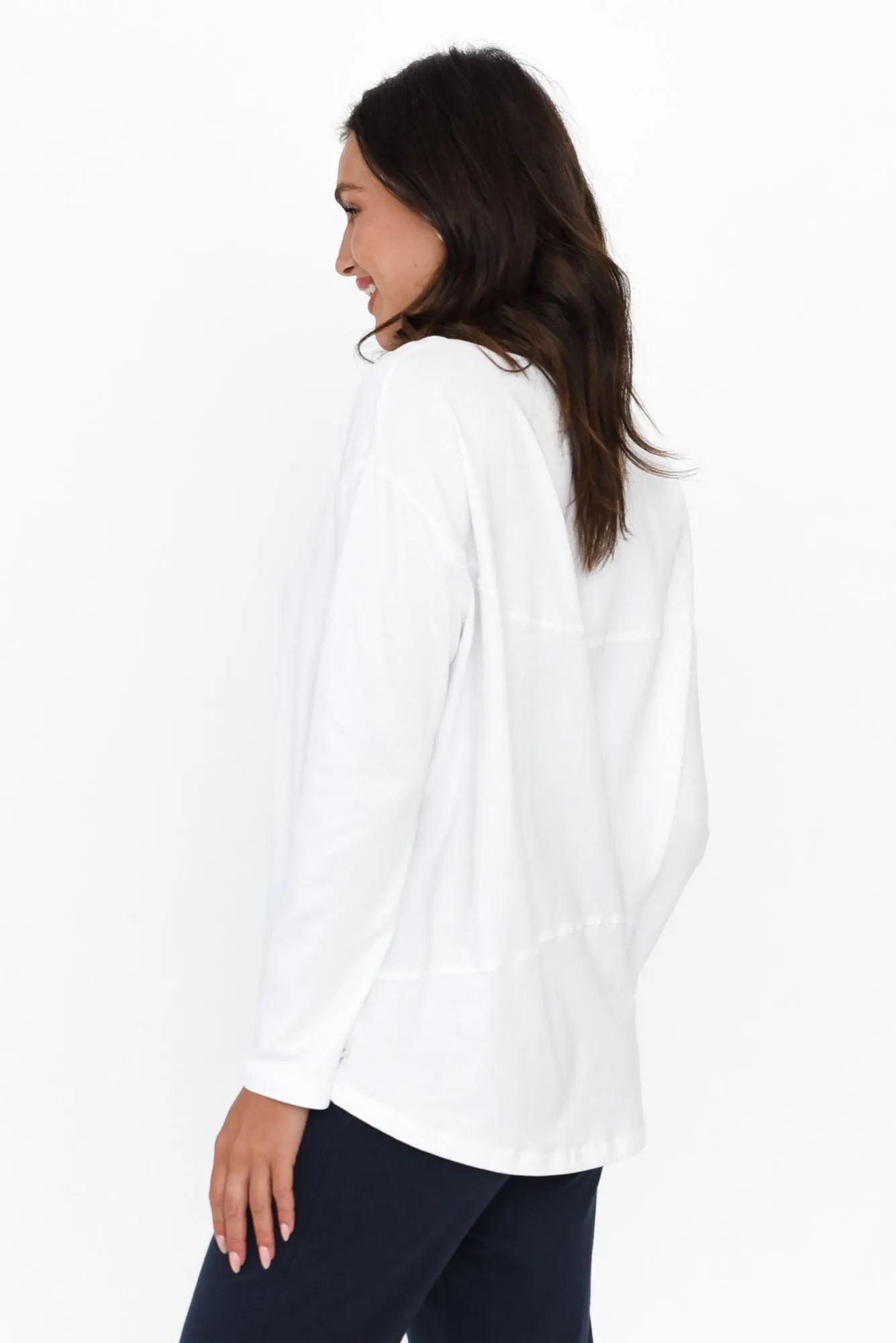 Moya White Cotton Hi Lo Top sold by Blue Bungalow product image thumbnail 3