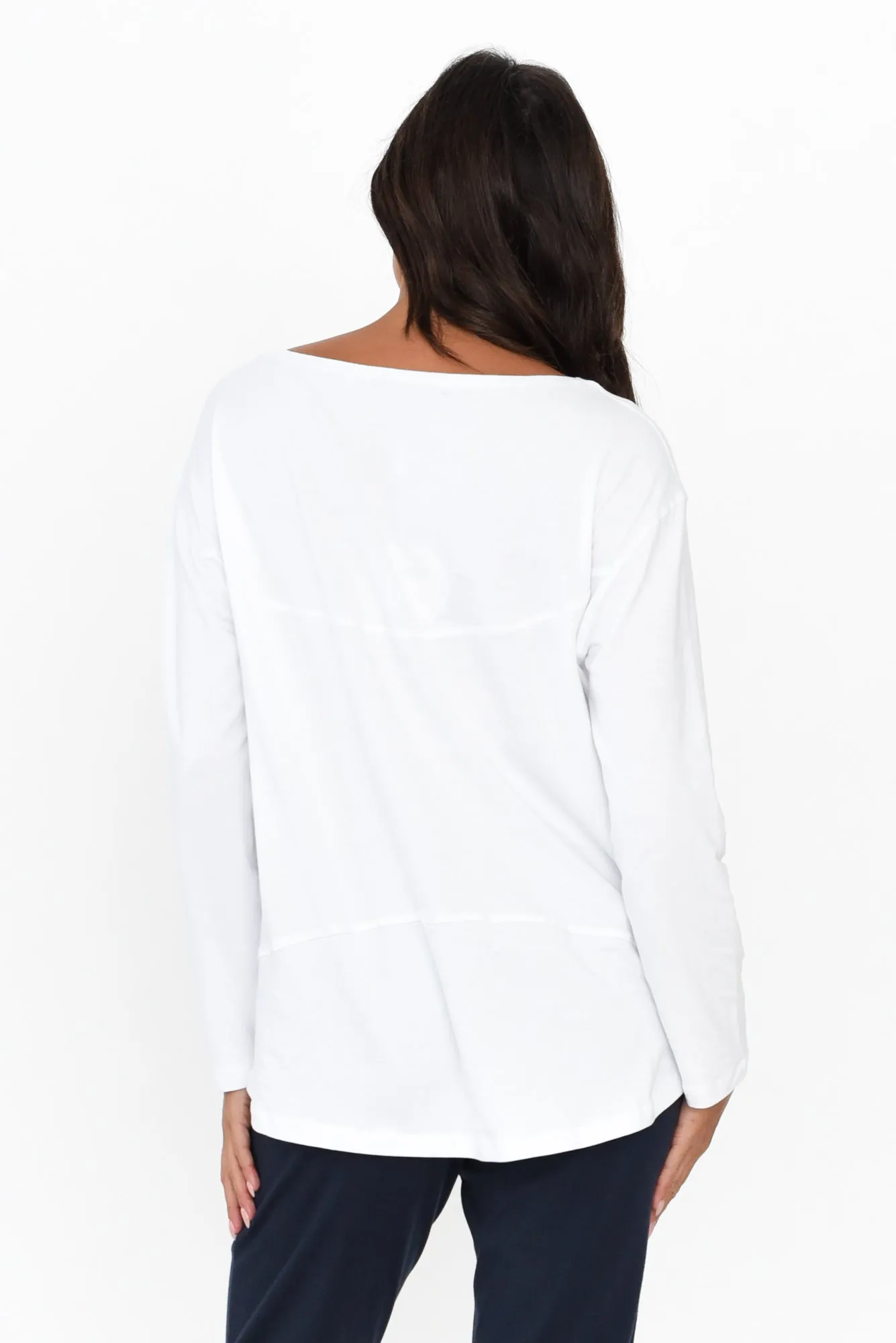 Moya White Cotton Hi Lo Top sold by Blue Bungalow product image thumbnail 4