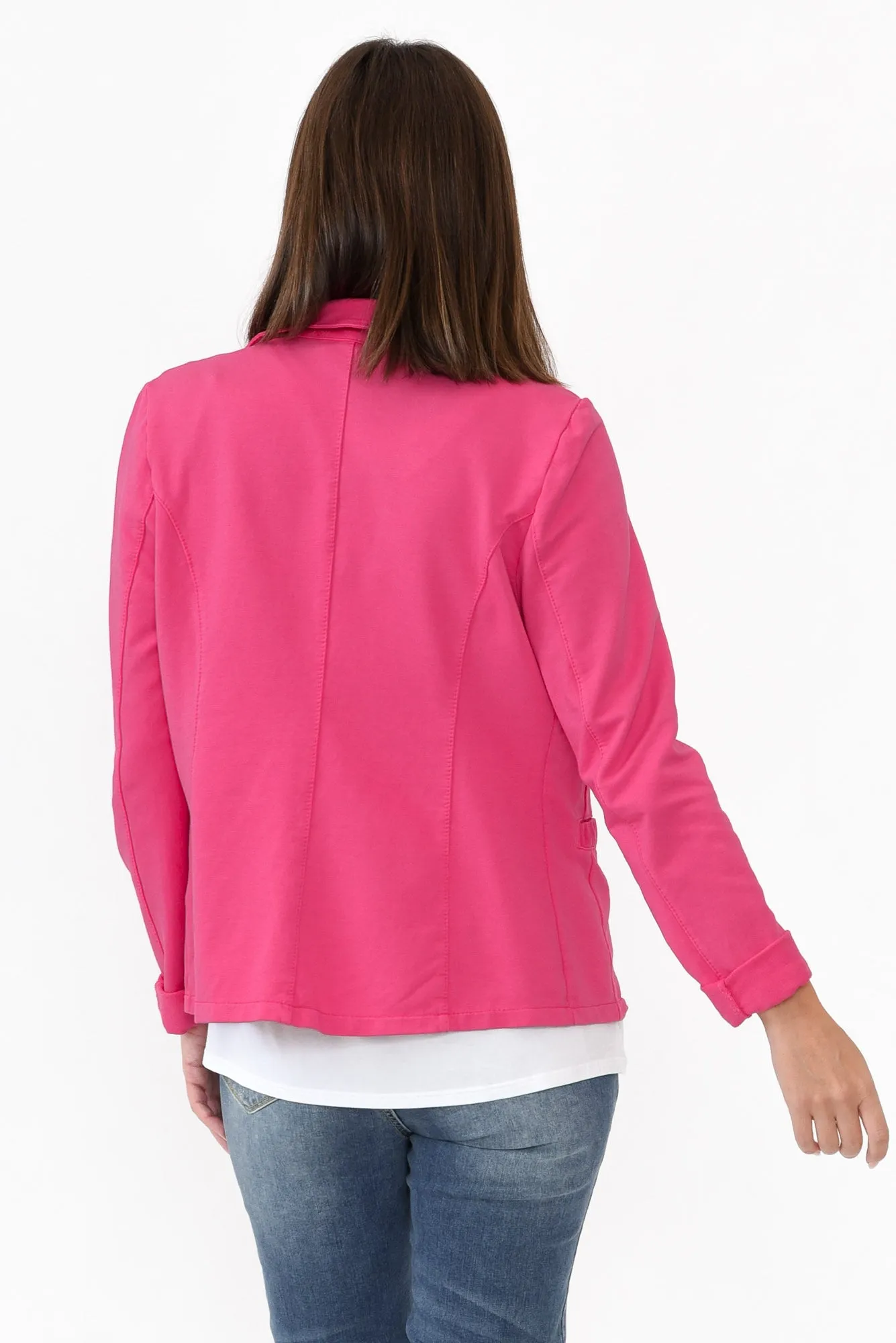 Maha Hot Pink Cotton Relaxed Blazer sold by Blue Bungalow product image thumbnail 4