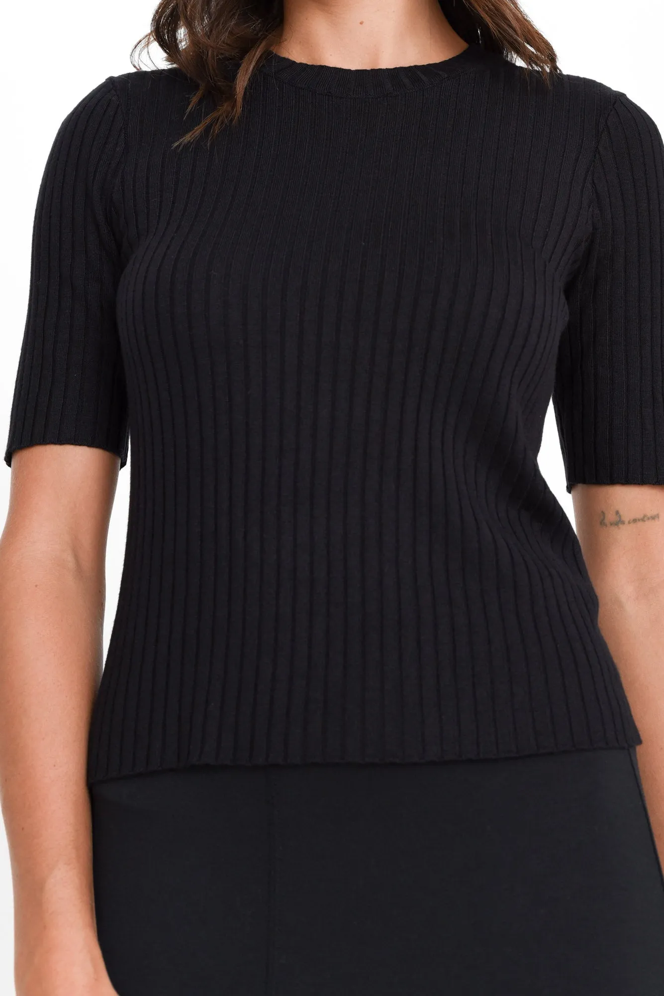 Olivia Black Bamboo Knit Tee sold by Blue Bungalow product image thumbnail 4