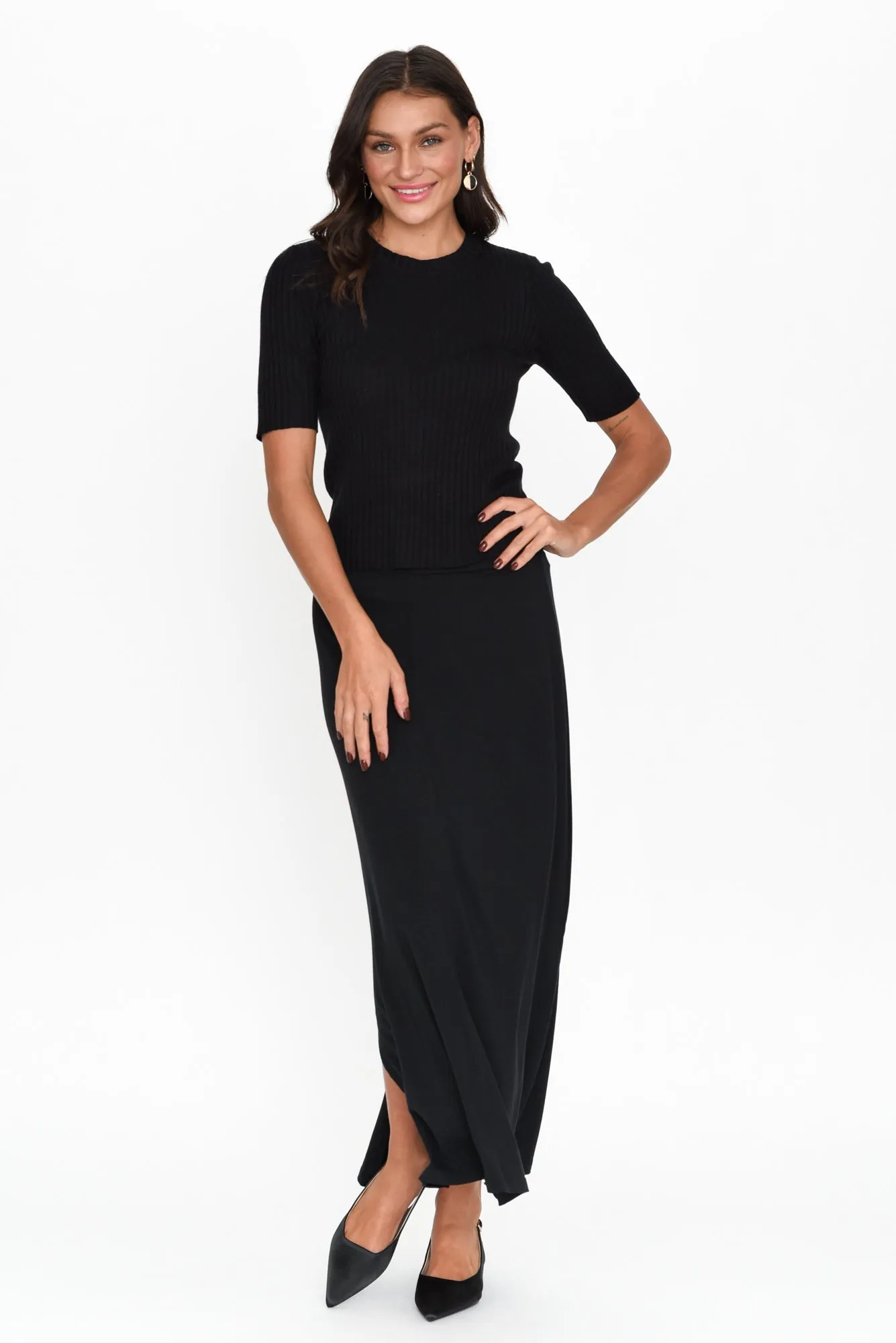 Olivia Black Bamboo Knit Tee sold by Blue Bungalow product image thumbnail 2