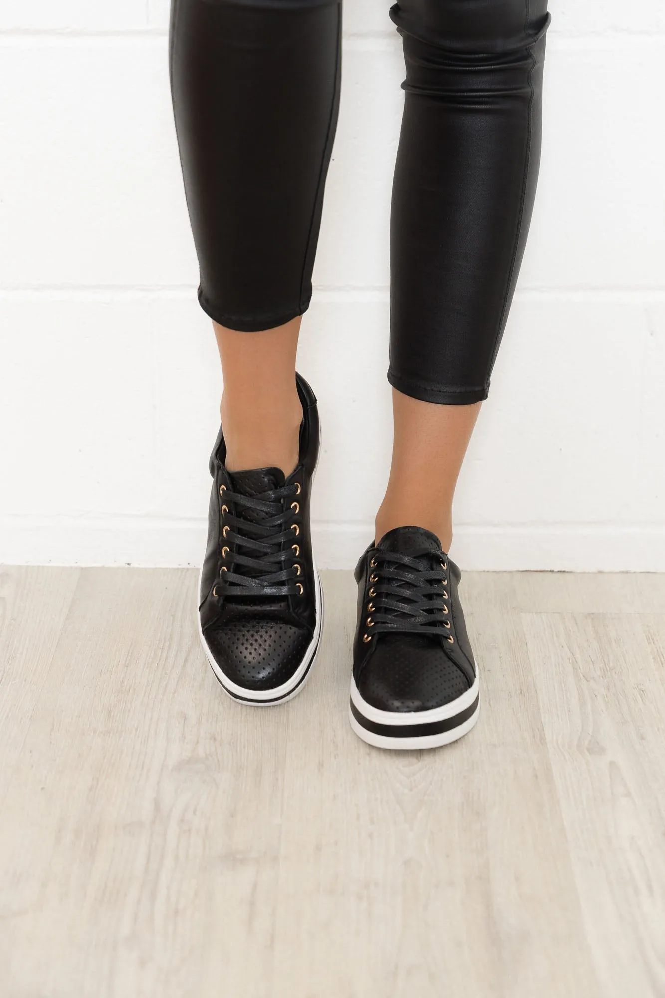 Paradise Black Leather Sneaker sold by Blue Bungalow product image thumbnail 4
