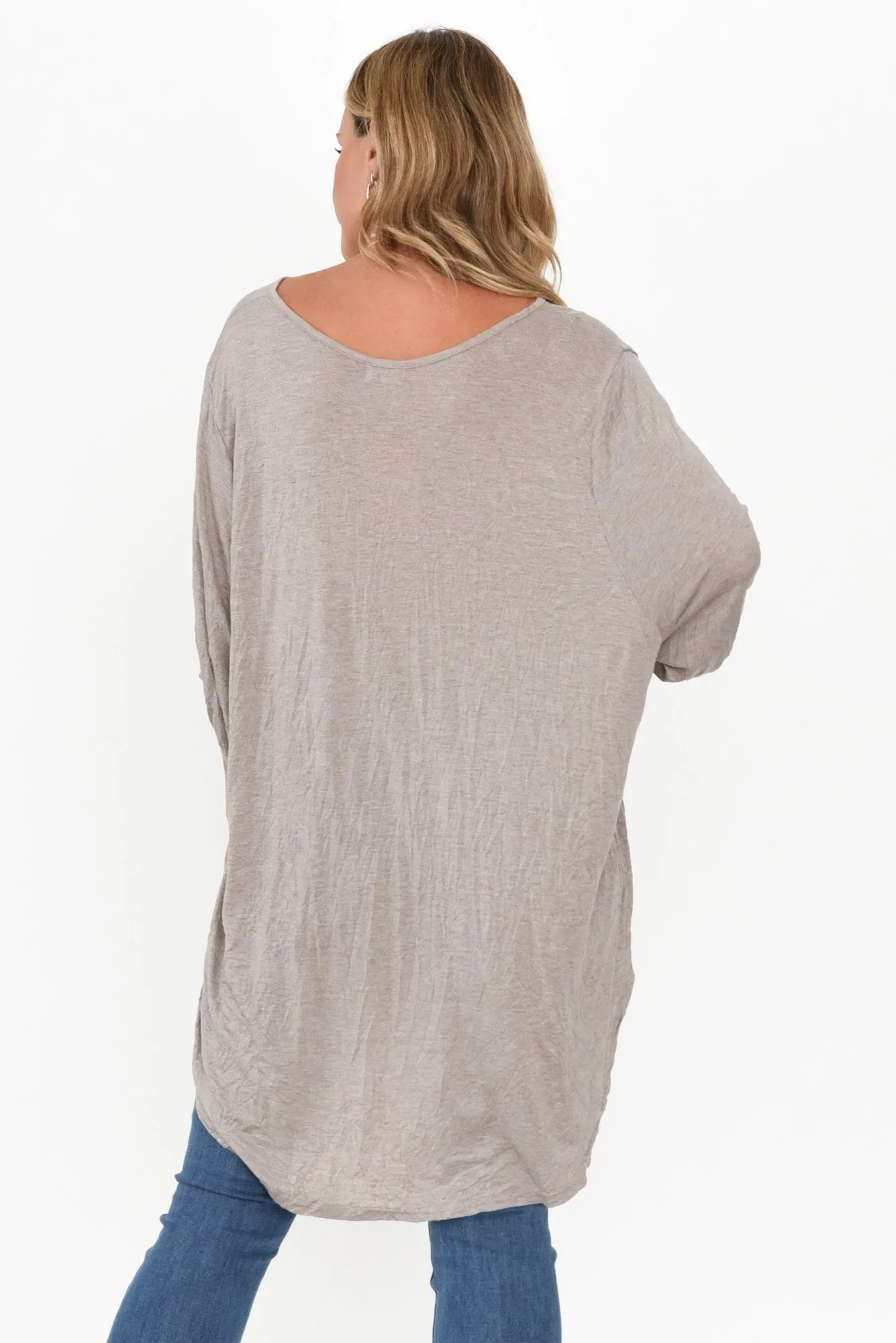 Agnes Oat Crinkle Cotton Hi Lo Top sold by Blue Bungalow product image thumbnail 4