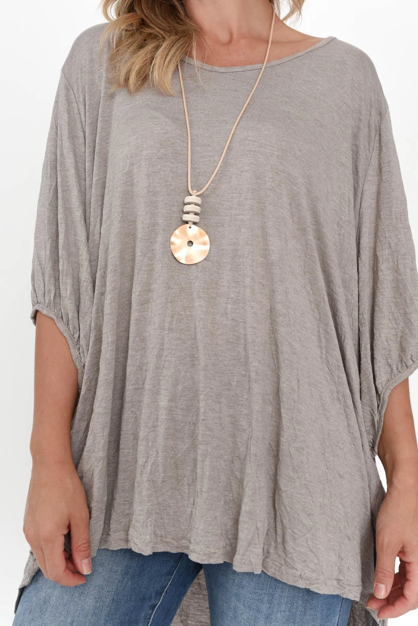 Agnes Oat Crinkle Cotton Hi Lo Top sold by Blue Bungalow product image thumbnail 5