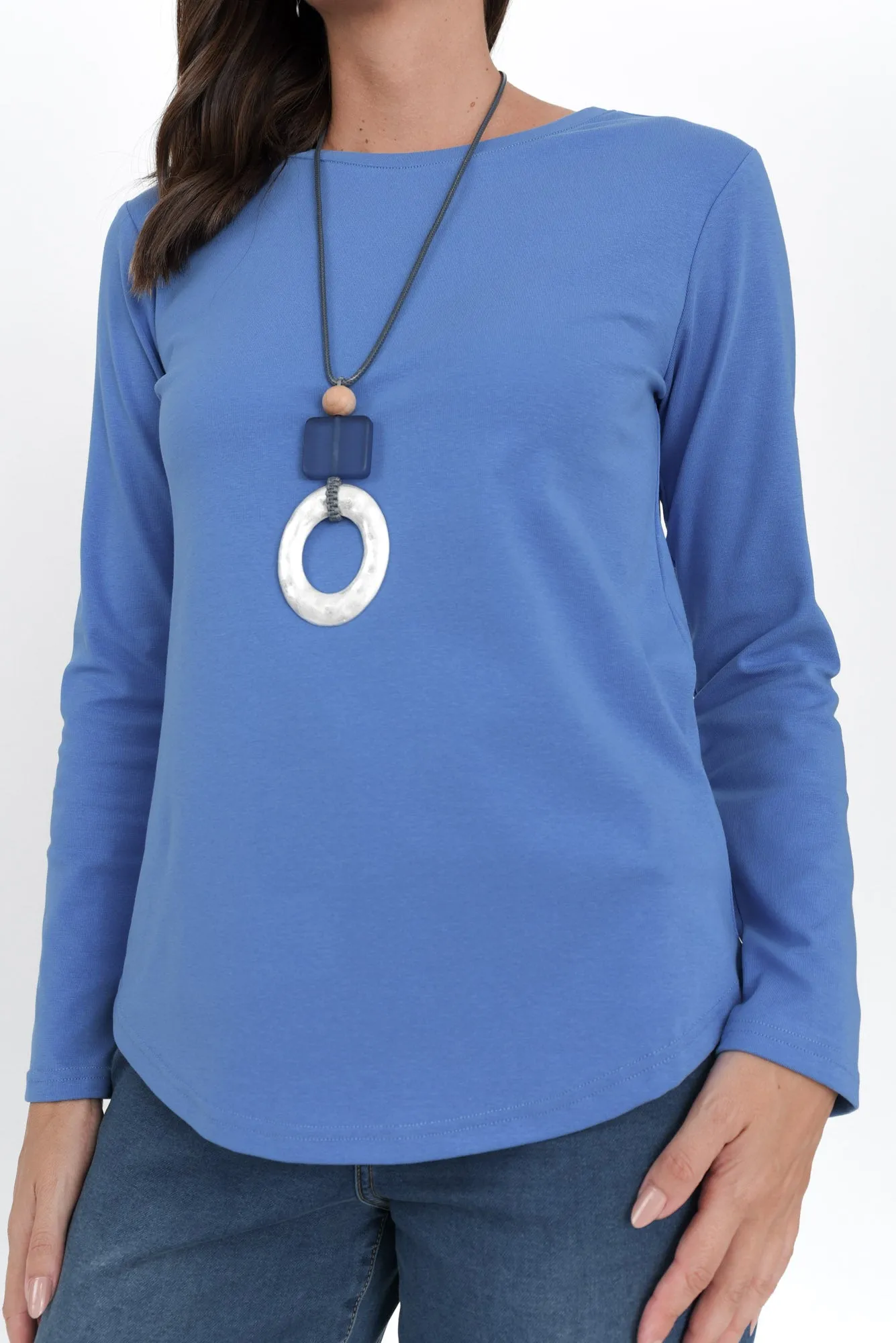 Porter Blue Cotton Long Sleeve Top sold by Blue Bungalow product image thumbnail 5