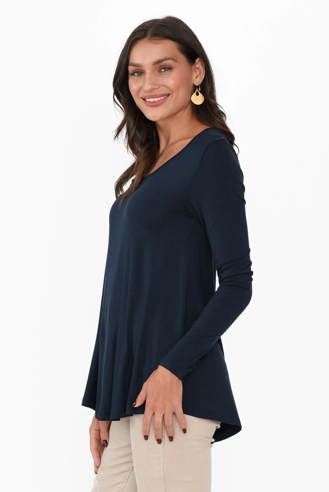 Pippa Dark Navy Bamboo Top sold by Blue Bungalow product image thumbnail 3