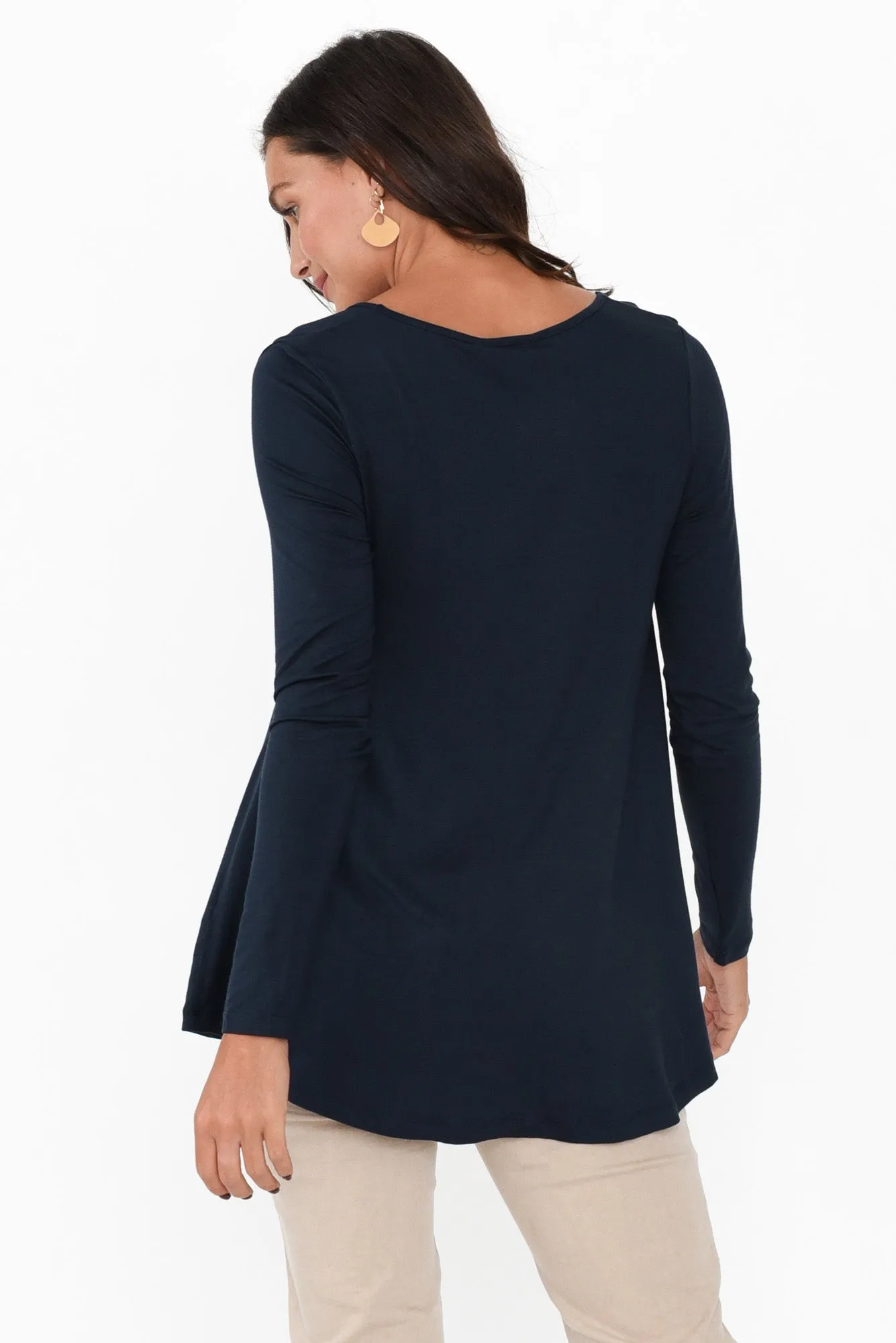 Pippa Dark Navy Bamboo Top sold by Blue Bungalow product image thumbnail 4