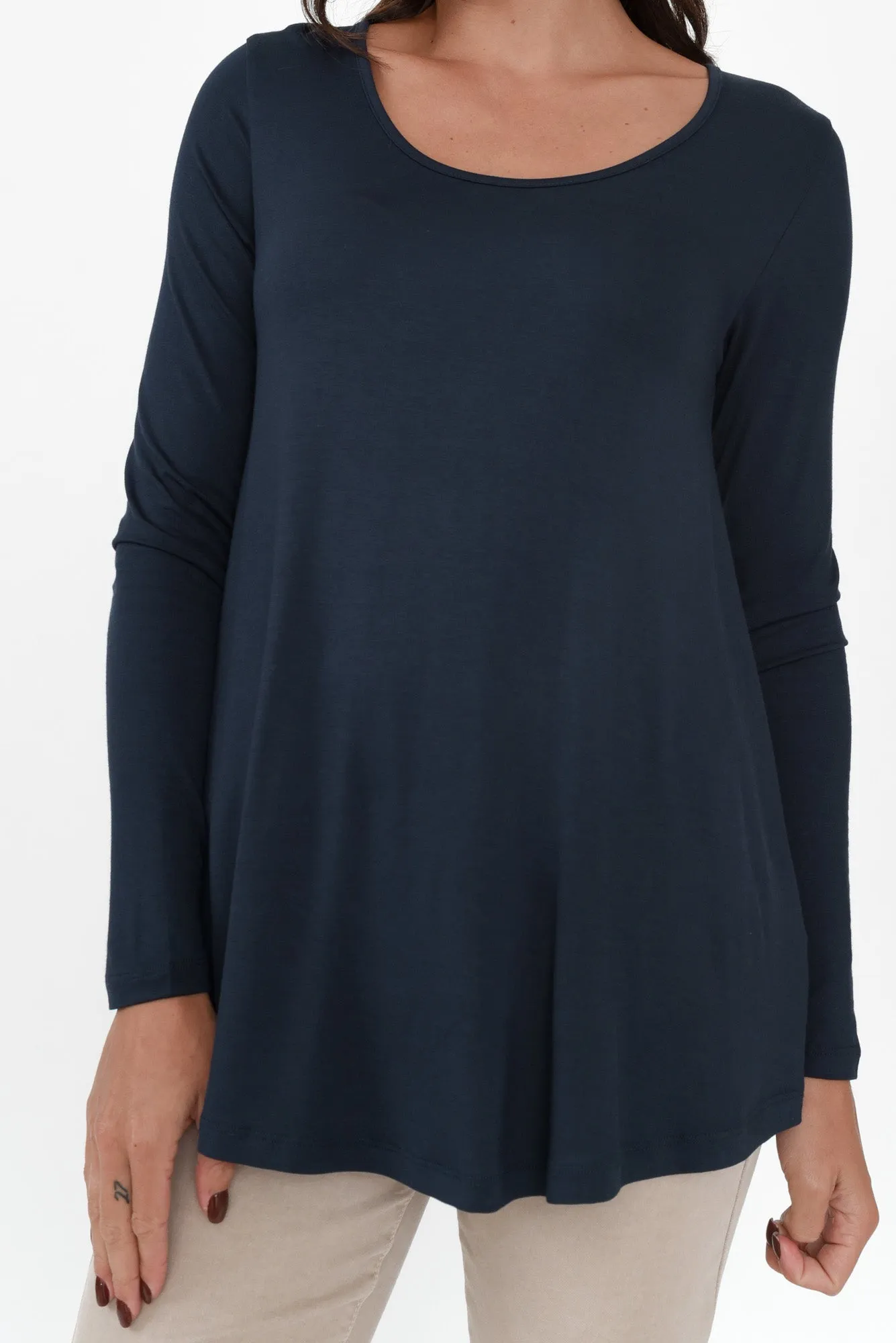 Pippa Dark Navy Bamboo Top sold by Blue Bungalow product image thumbnail 5
