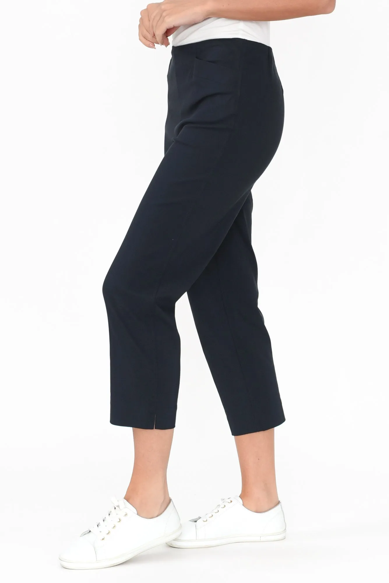 Cody Navy Stretch Capri Pants sold by Blue Bungalow product image thumbnail 3