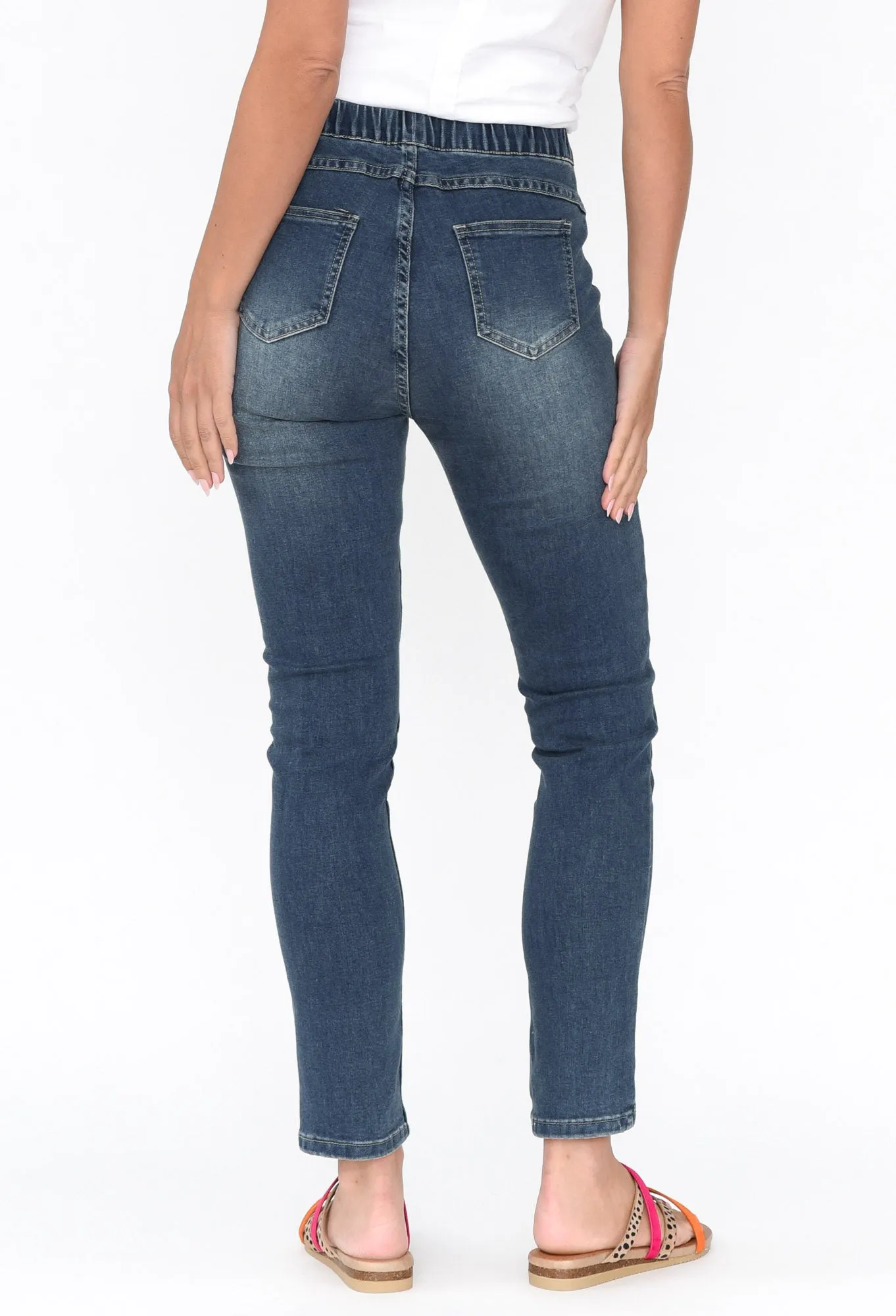 Verona Blue Cotton Stretch Jeans sold by Blue Bungalow product image thumbnail 5