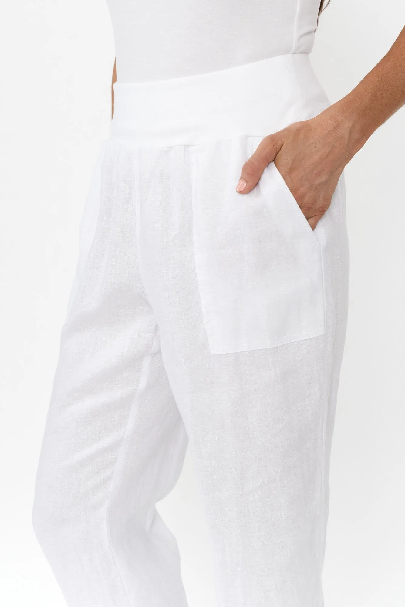 Tatum White Linen Pants sold by Blue Bungalow product image thumbnail 5