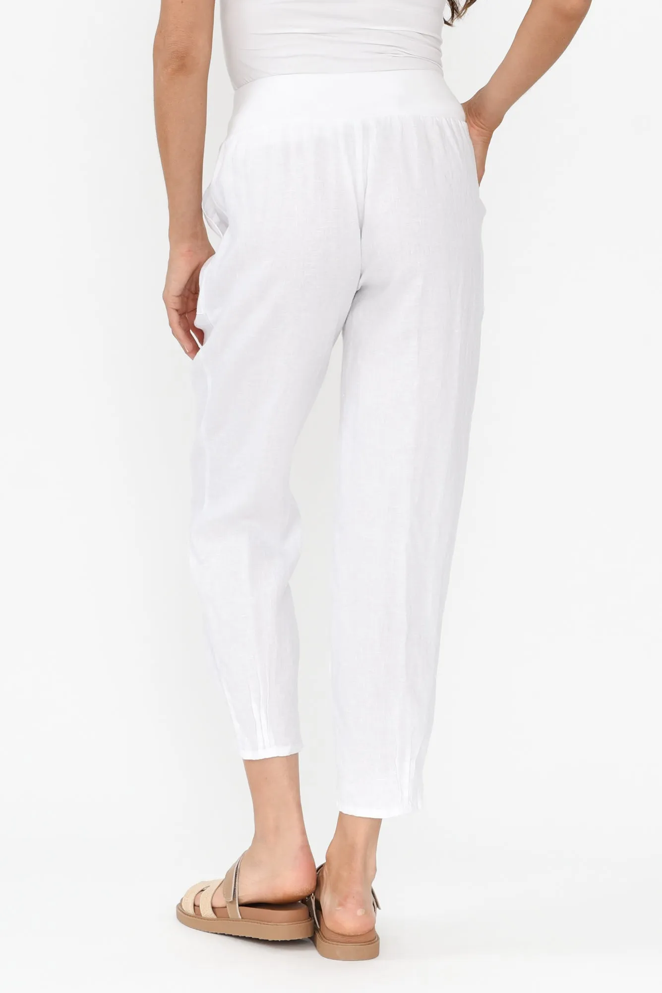 Tatum White Linen Pants sold by Blue Bungalow product image thumbnail 4