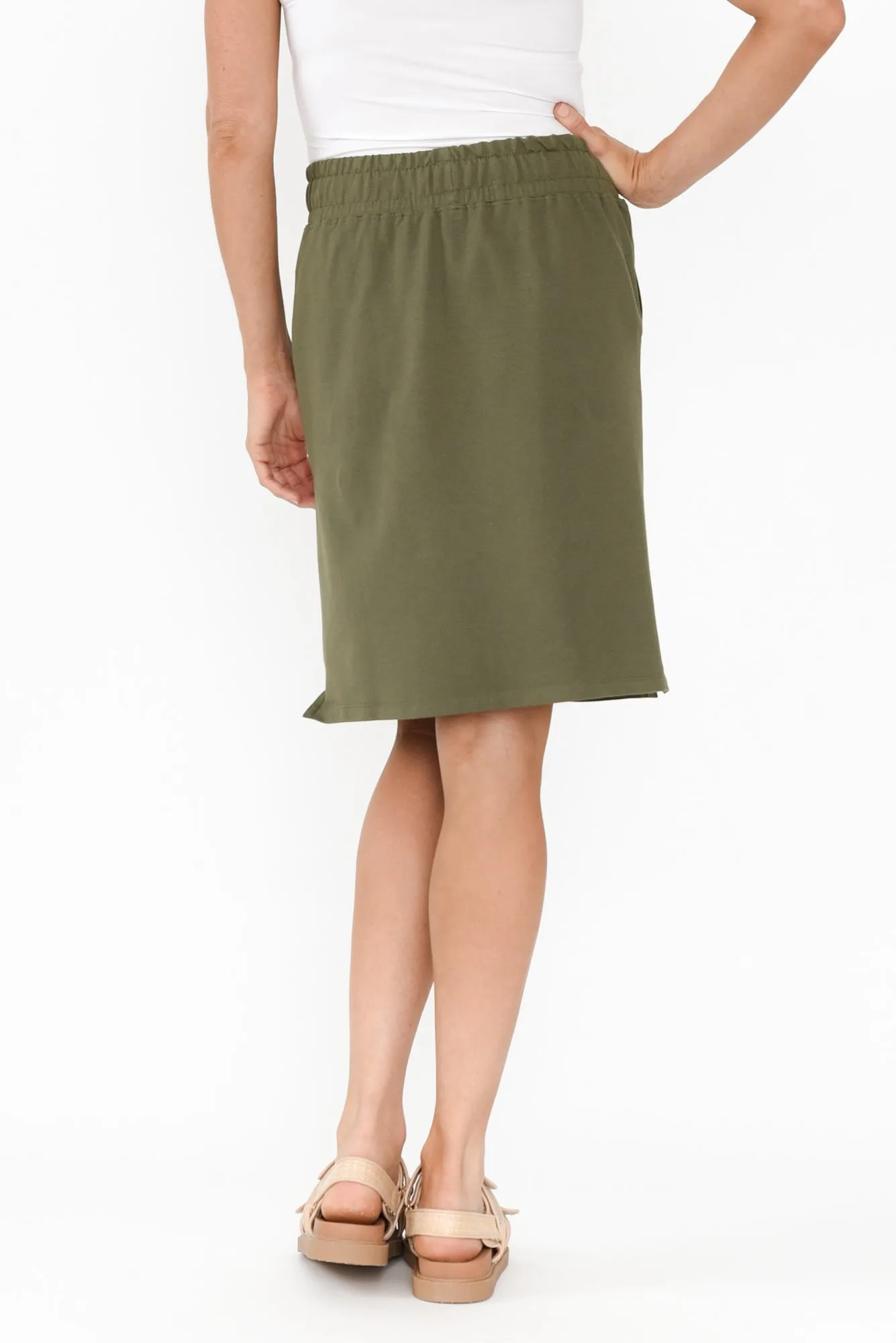 Coby Khaki Cotton Skirt sold by Blue Bungalow product image thumbnail 4