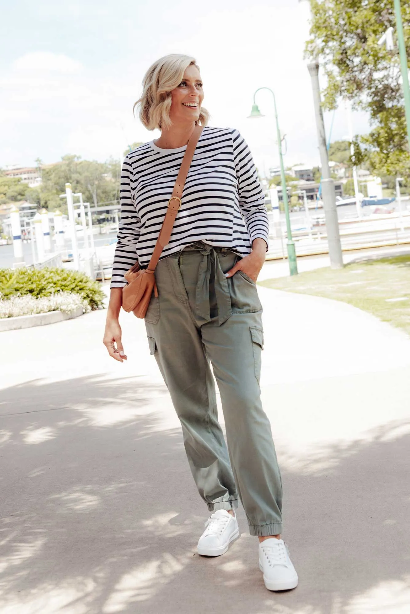 Sydney Blue Stripe Cotton Tee sold by Blue Bungalow product image thumbnail 2