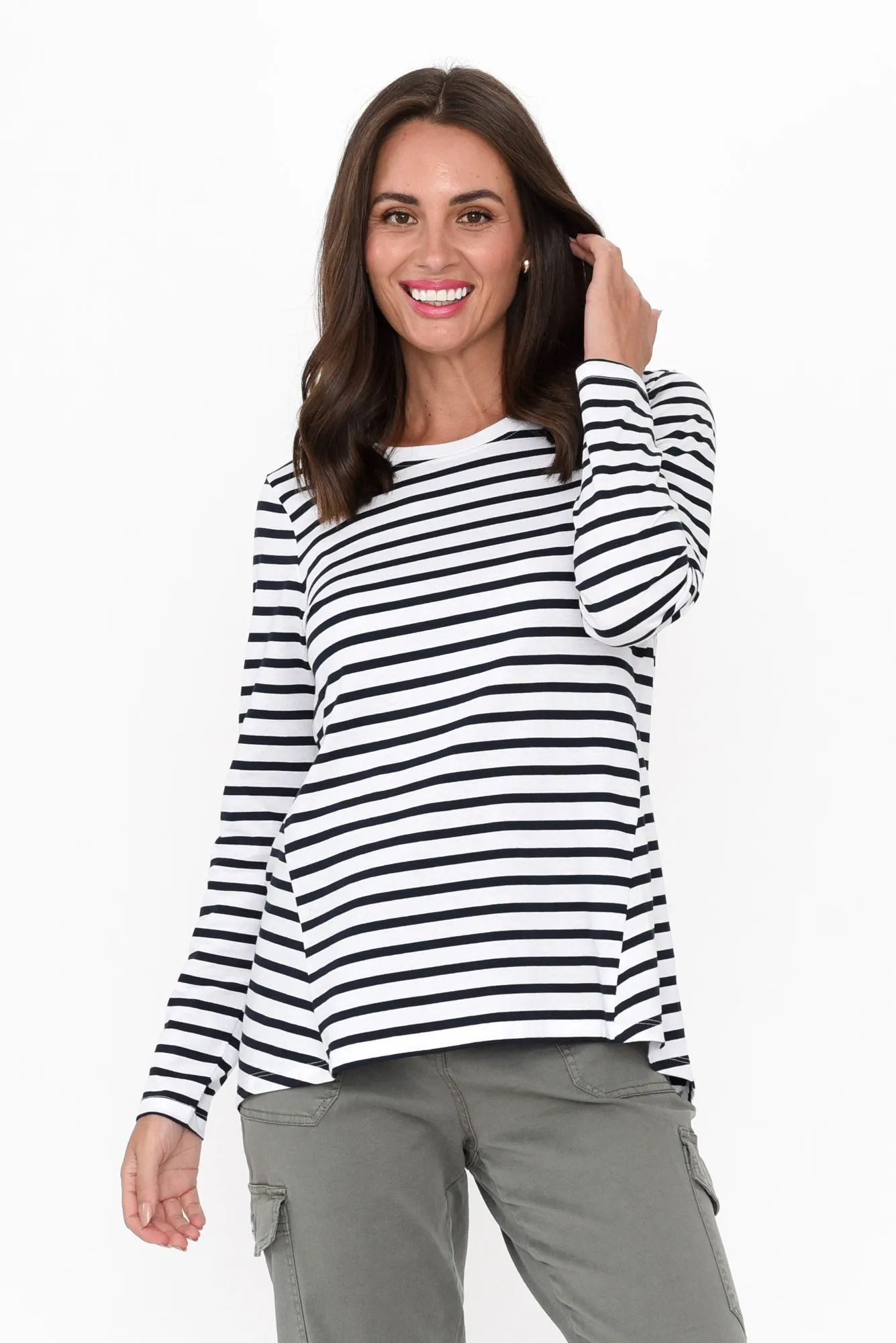 Sydney Blue Stripe Cotton Tee sold by Blue Bungalow