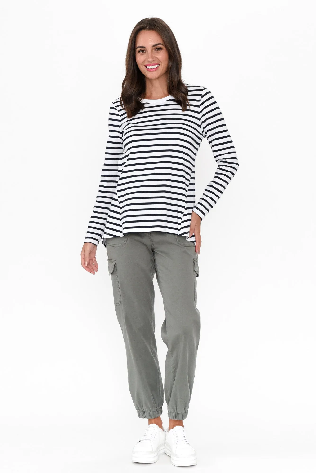 Sydney Blue Stripe Cotton Tee sold by Blue Bungalow product image thumbnail 3