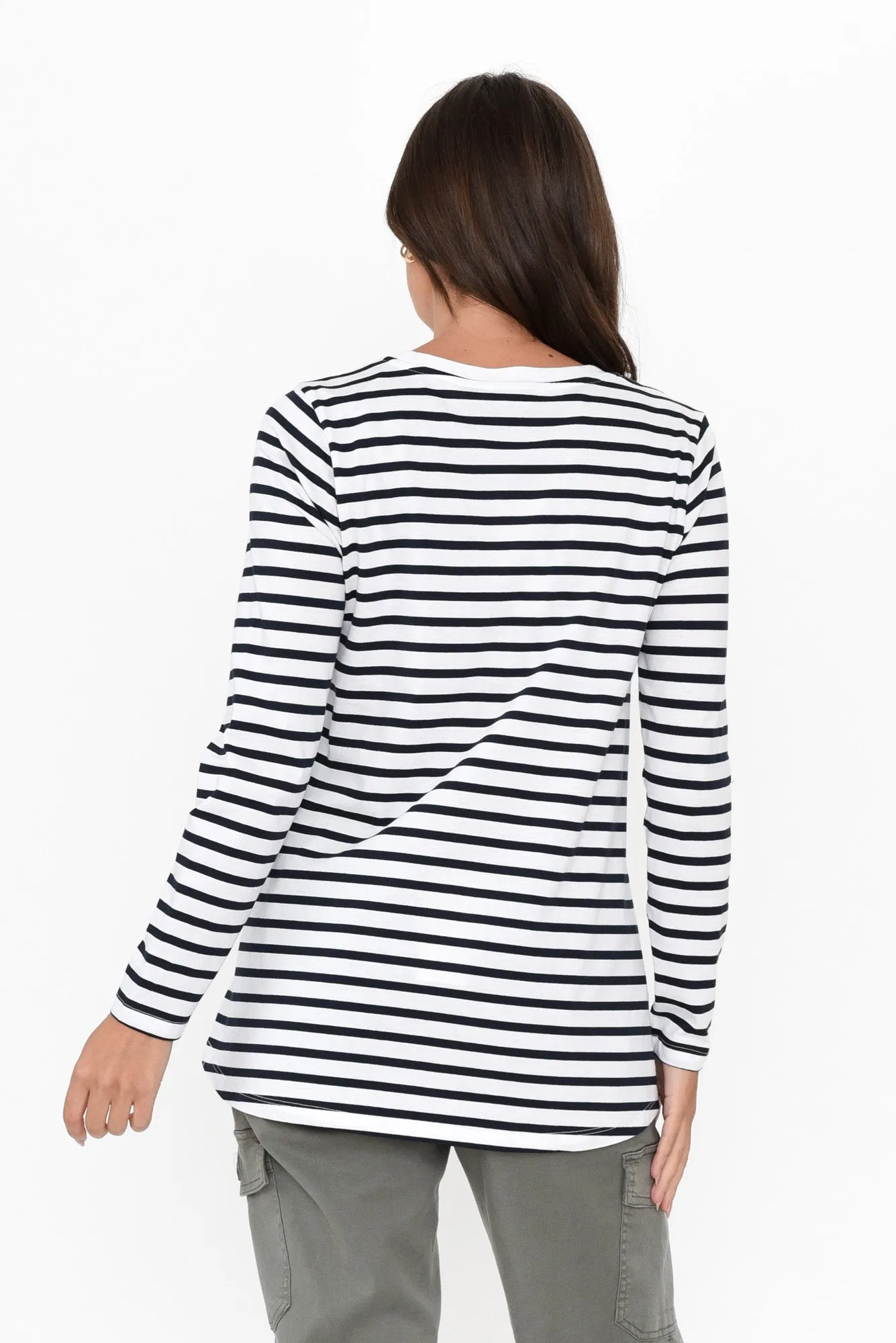 Sydney Blue Stripe Cotton Tee sold by Blue Bungalow product image thumbnail 5